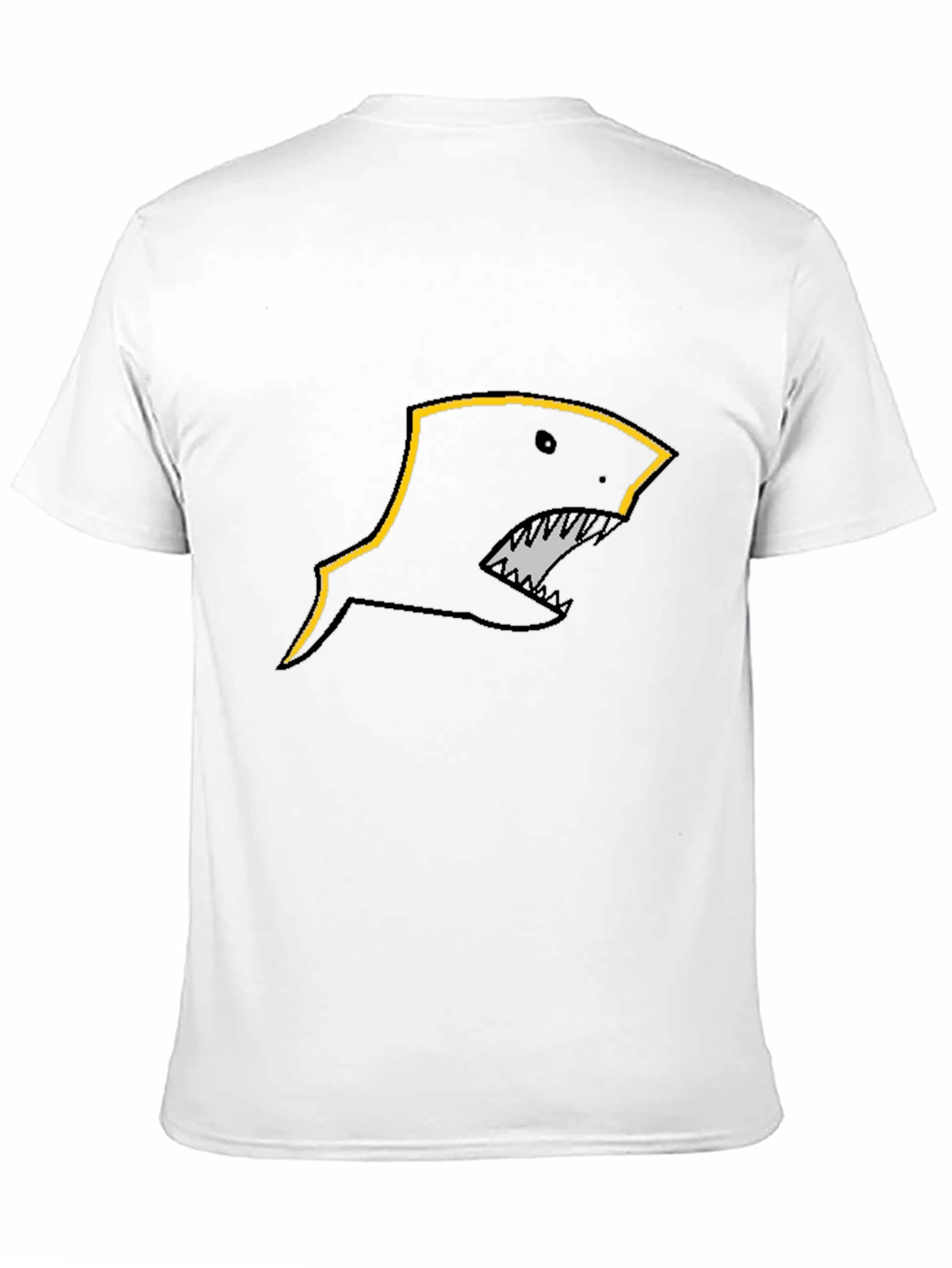 Edgy Shark Graphic T-Shirt - Black Crew Neck Tee