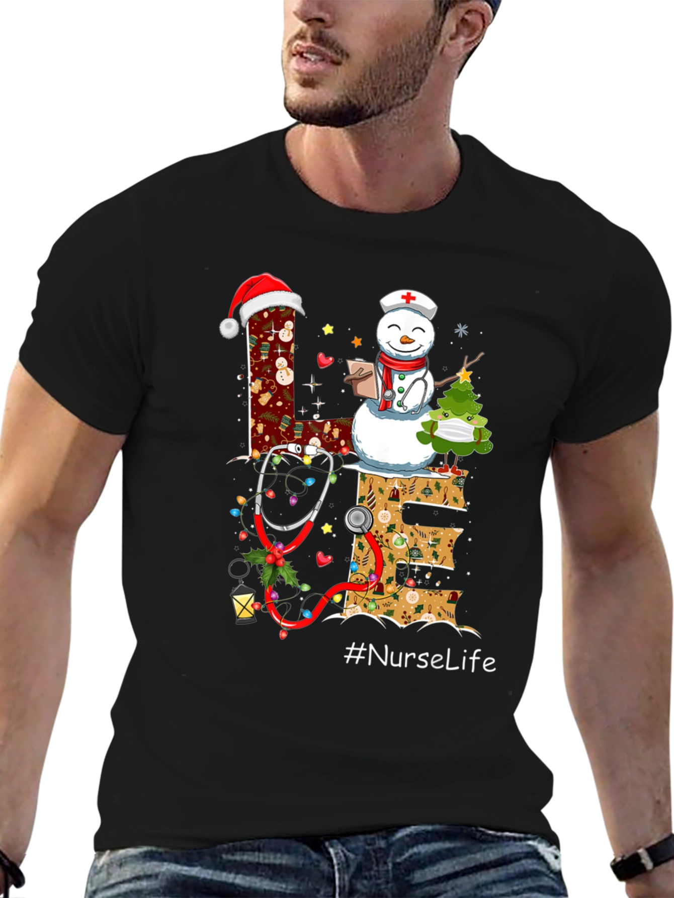 Nurse Life Christmas Graphic T-Shirt