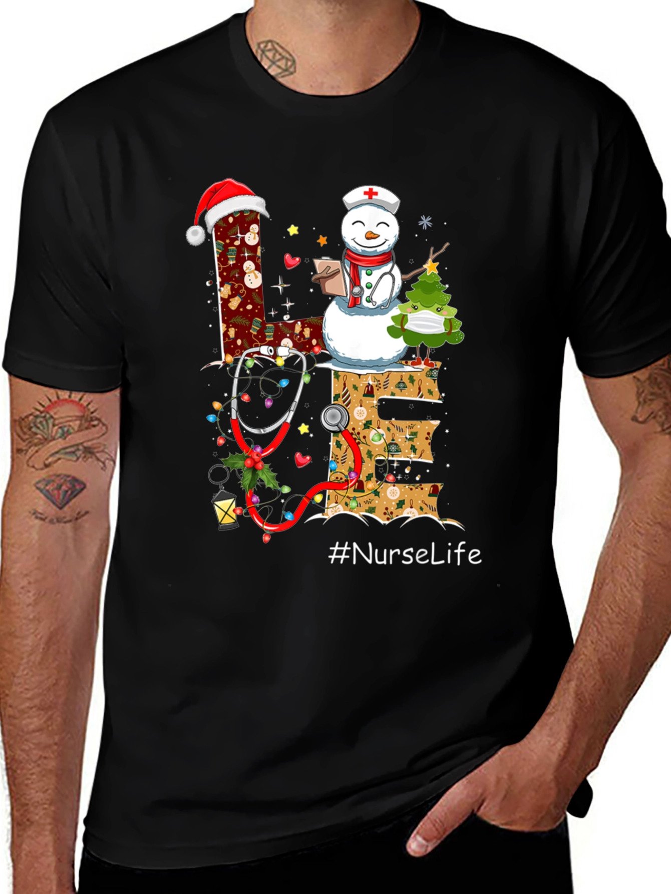 Nurse Life Christmas Graphic T-Shirt