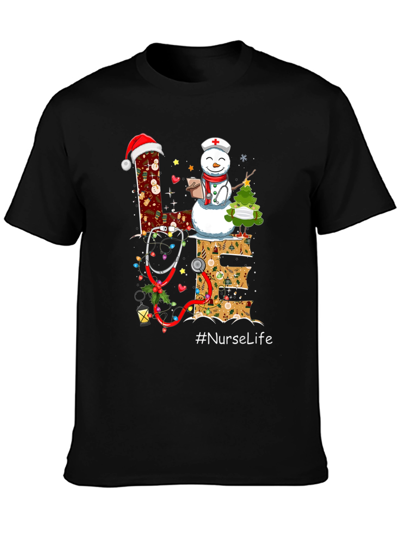 Nurse Life Christmas Graphic T-Shirt