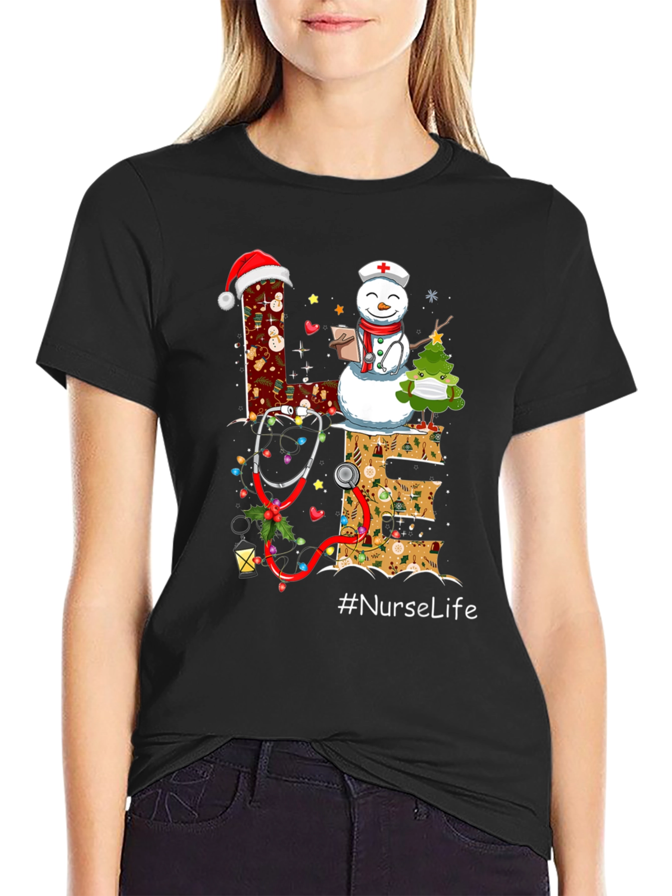 Nurse Life Christmas Graphic T-Shirt