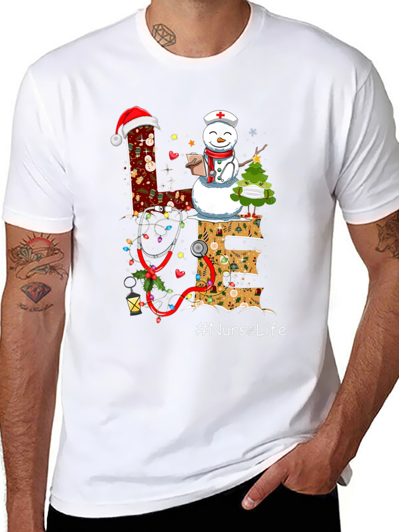 Nurse Life Christmas Graphic T-Shirt