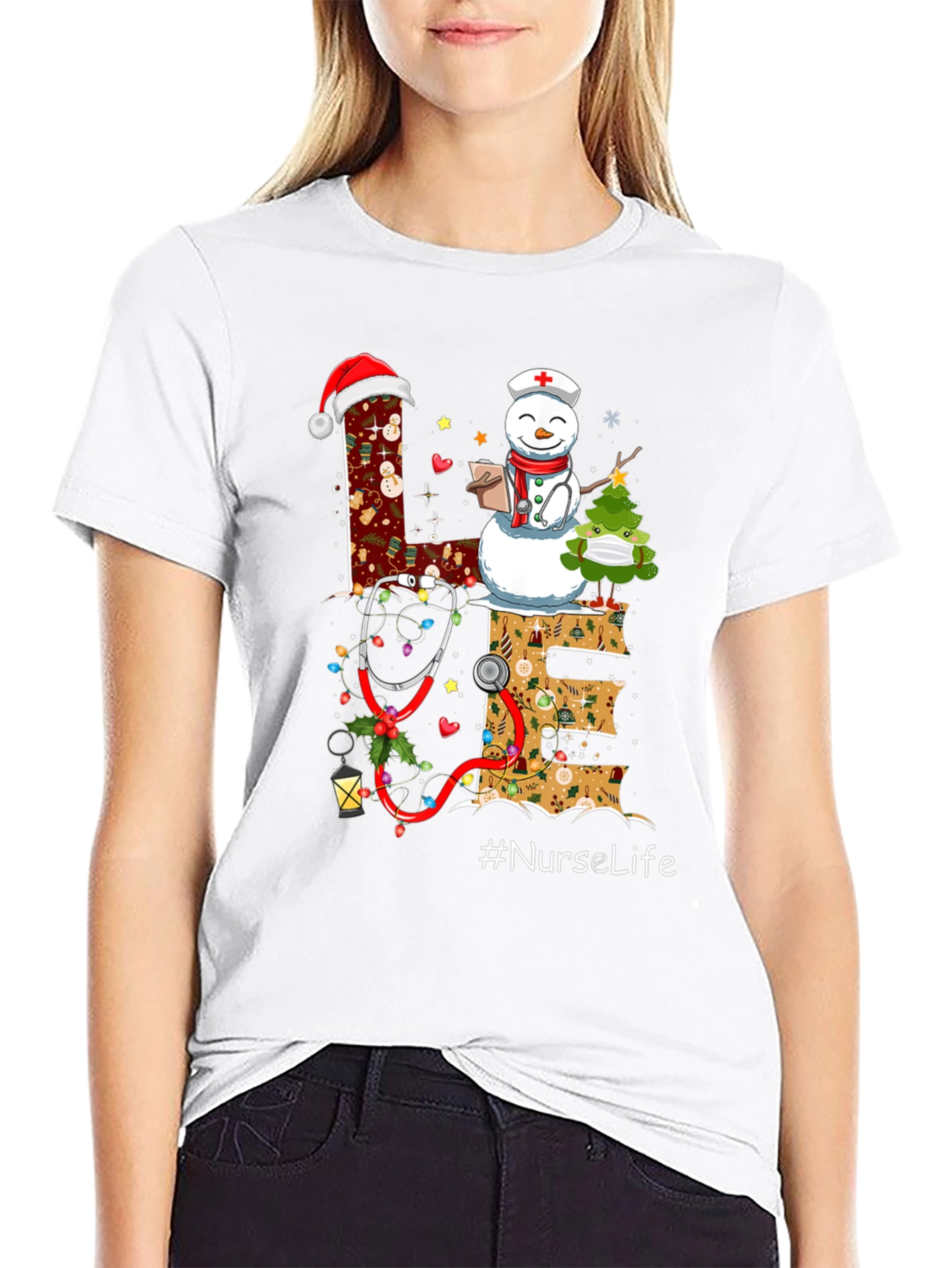 Nurse Life Christmas Graphic T-Shirt