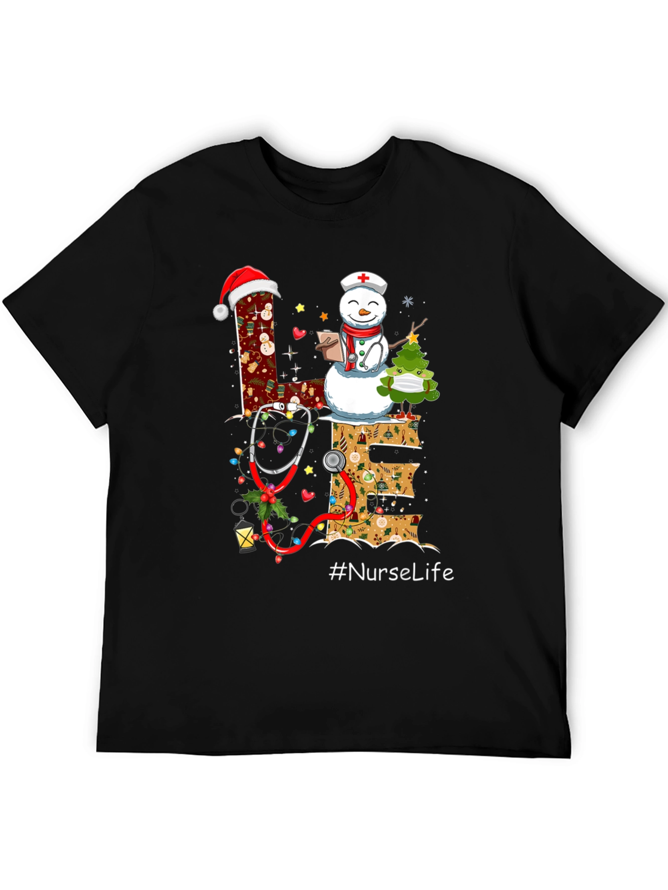 Nurse Life Christmas Graphic T-Shirt