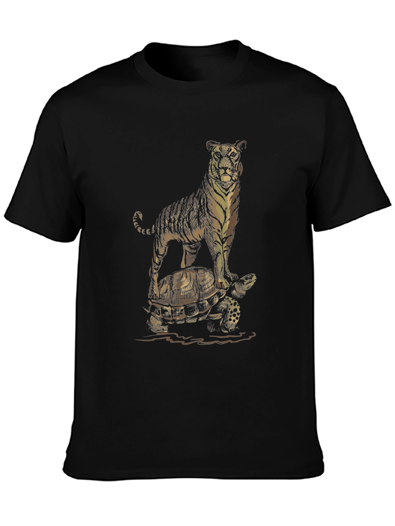 Tiger Riding Turtle Graphic Tee