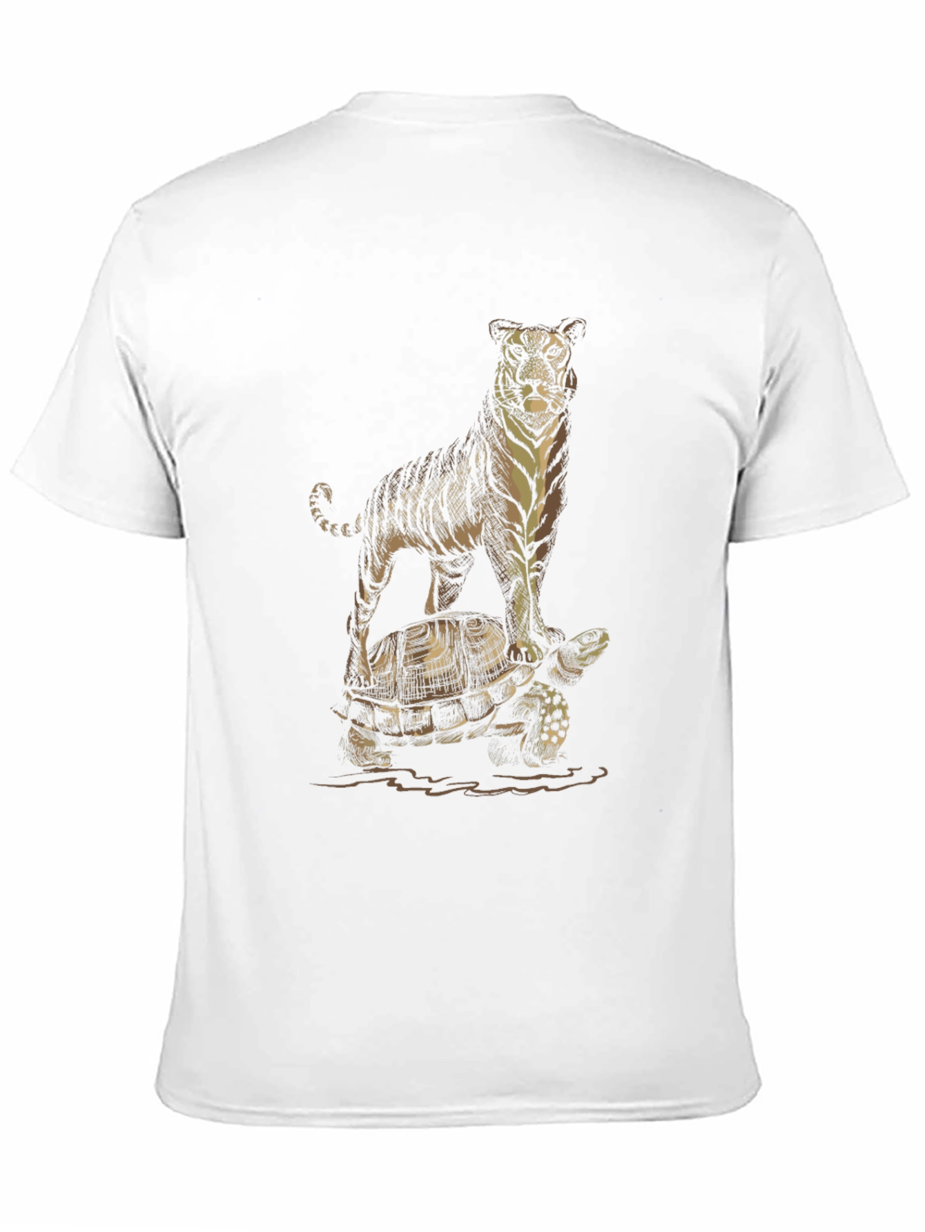 Tiger Riding Turtle Graphic Tee