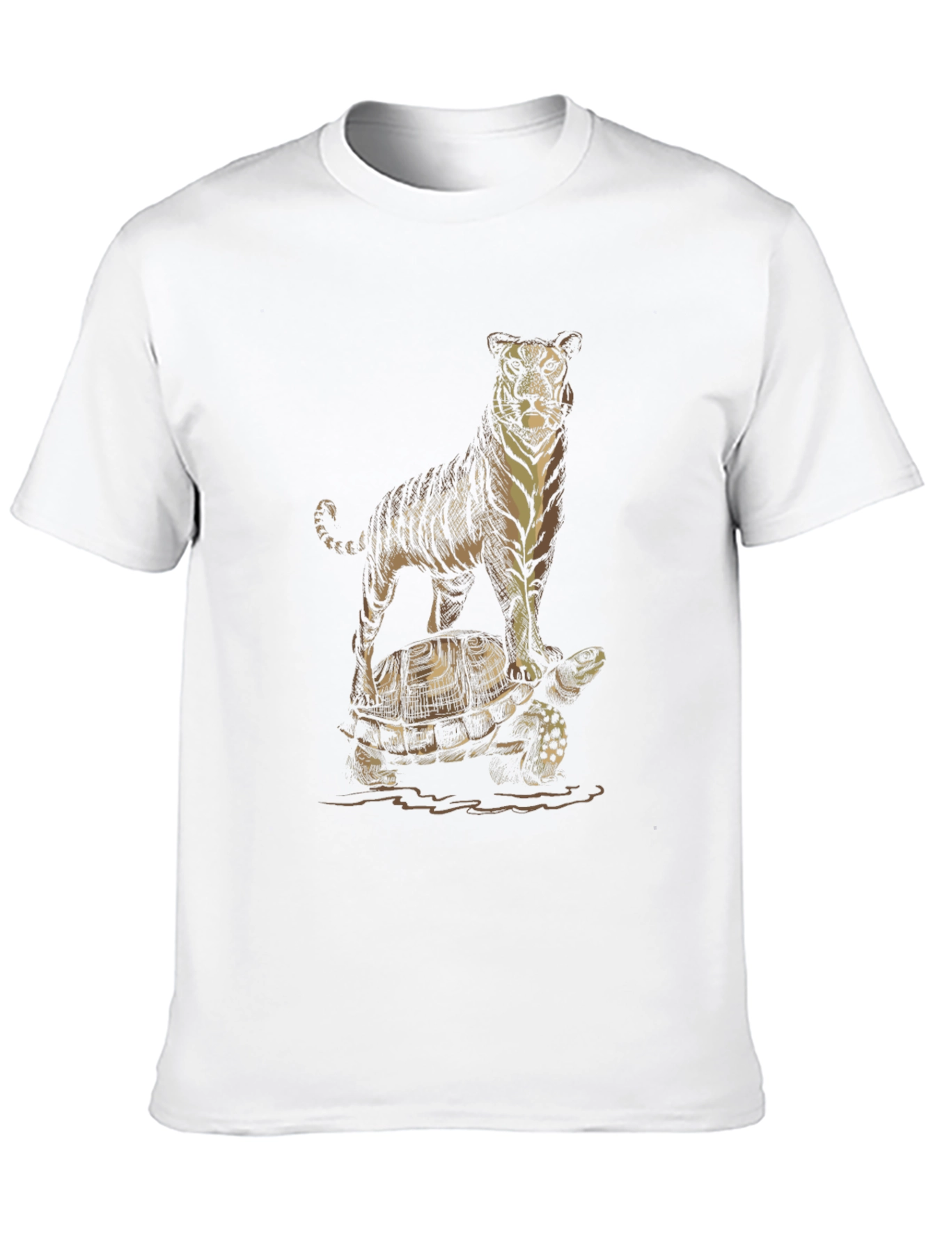 Tiger Riding Turtle Graphic Tee