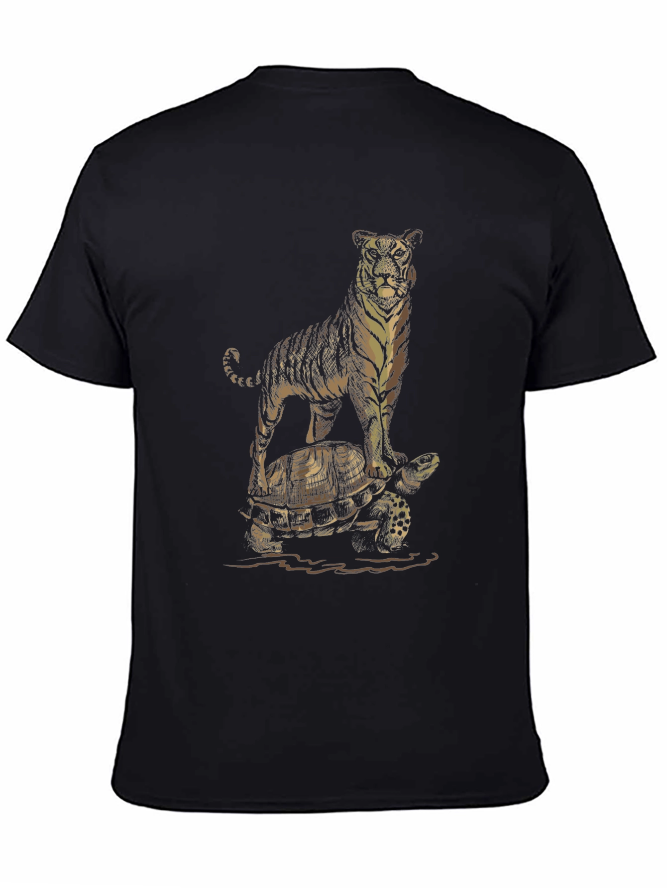 Tiger Riding Turtle Graphic Tee