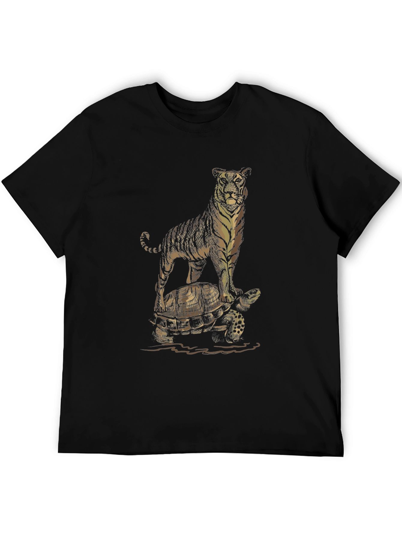 Tiger Riding Turtle Graphic Tee