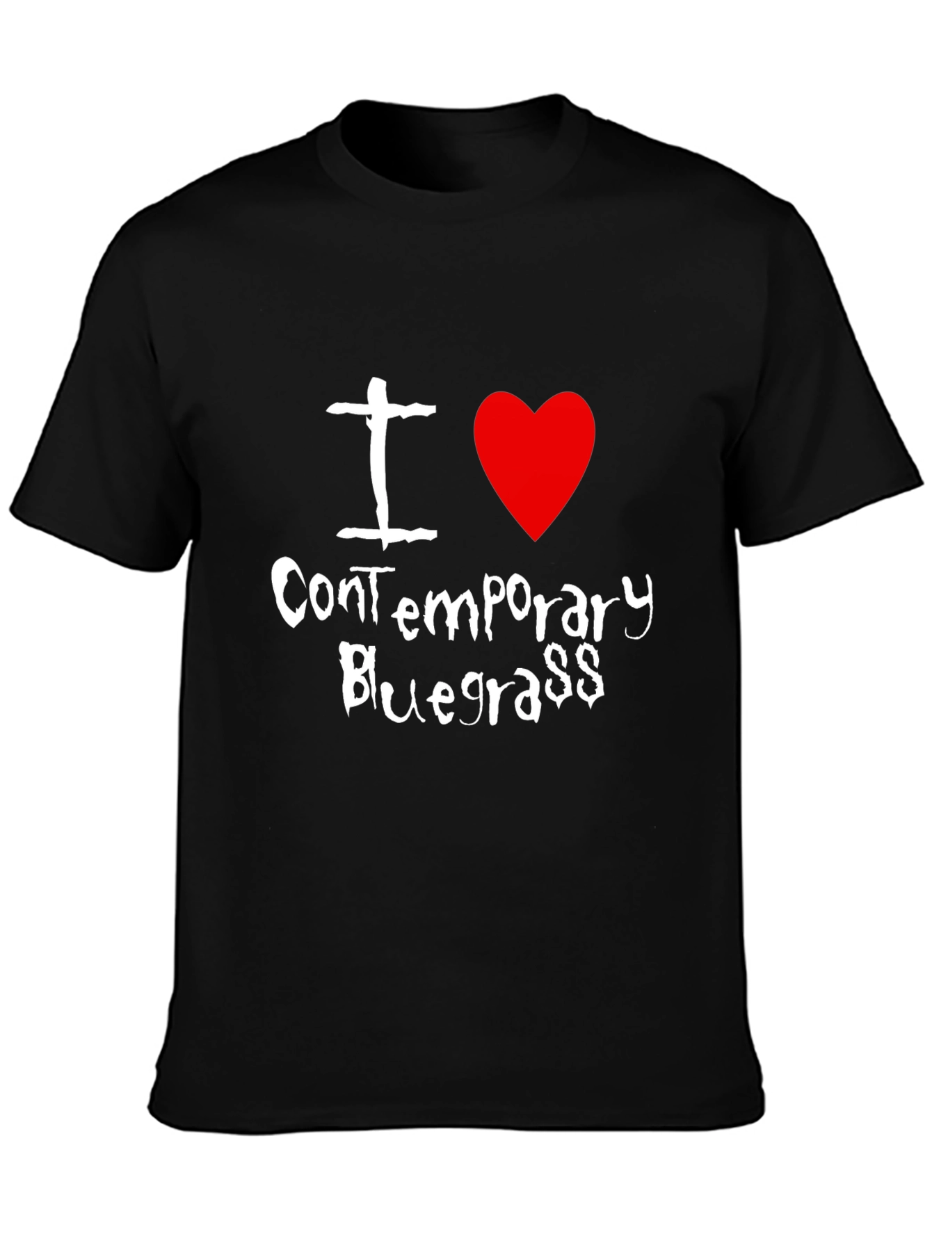I Love Contemporary Bluegrass Black T-Shirt