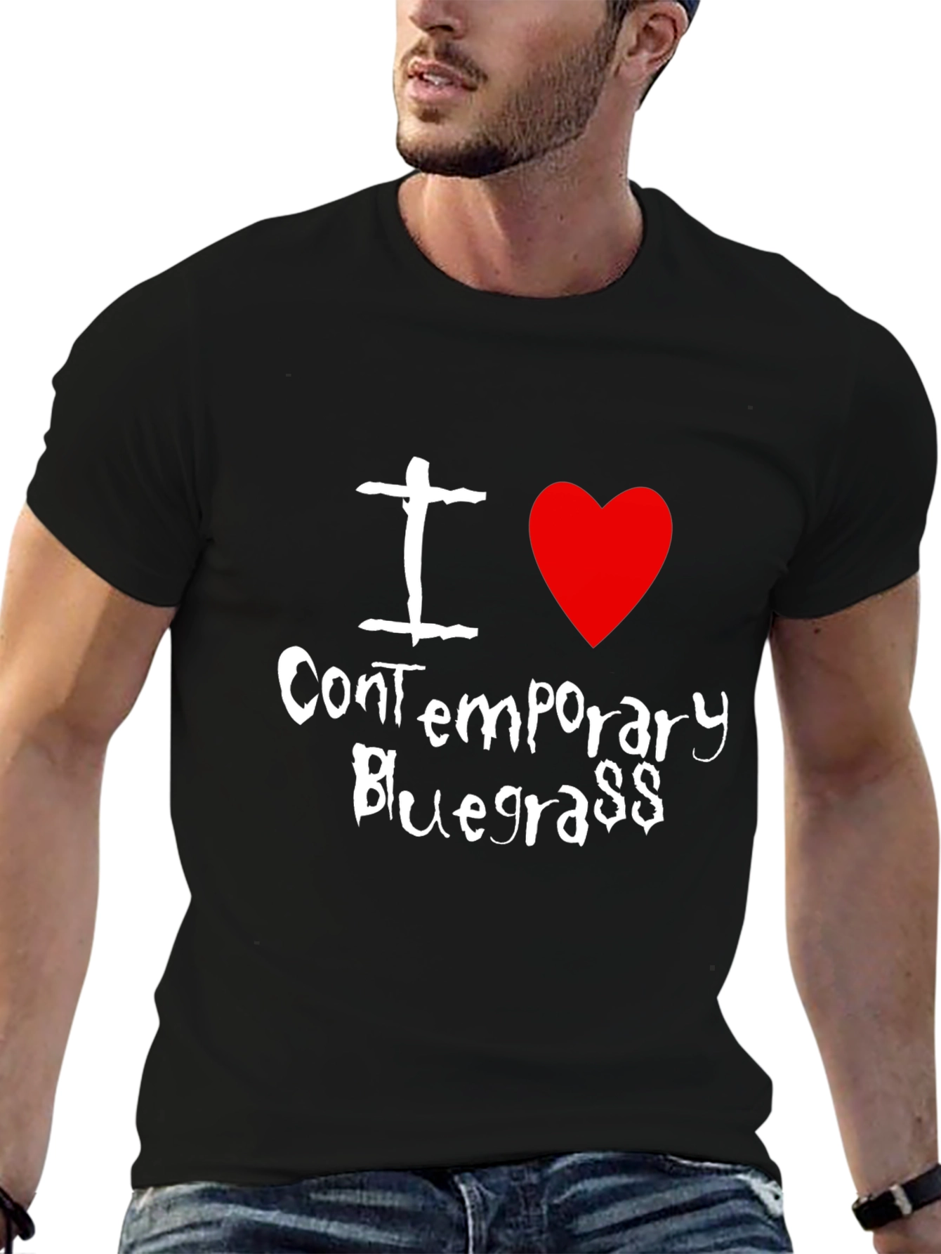 I Love Contemporary Bluegrass Black T-Shirt