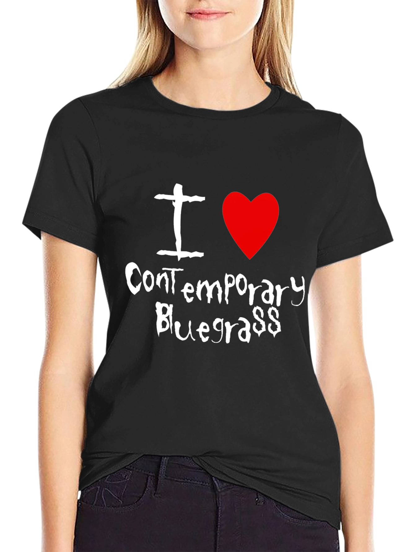 I Love Contemporary Bluegrass Black T-Shirt