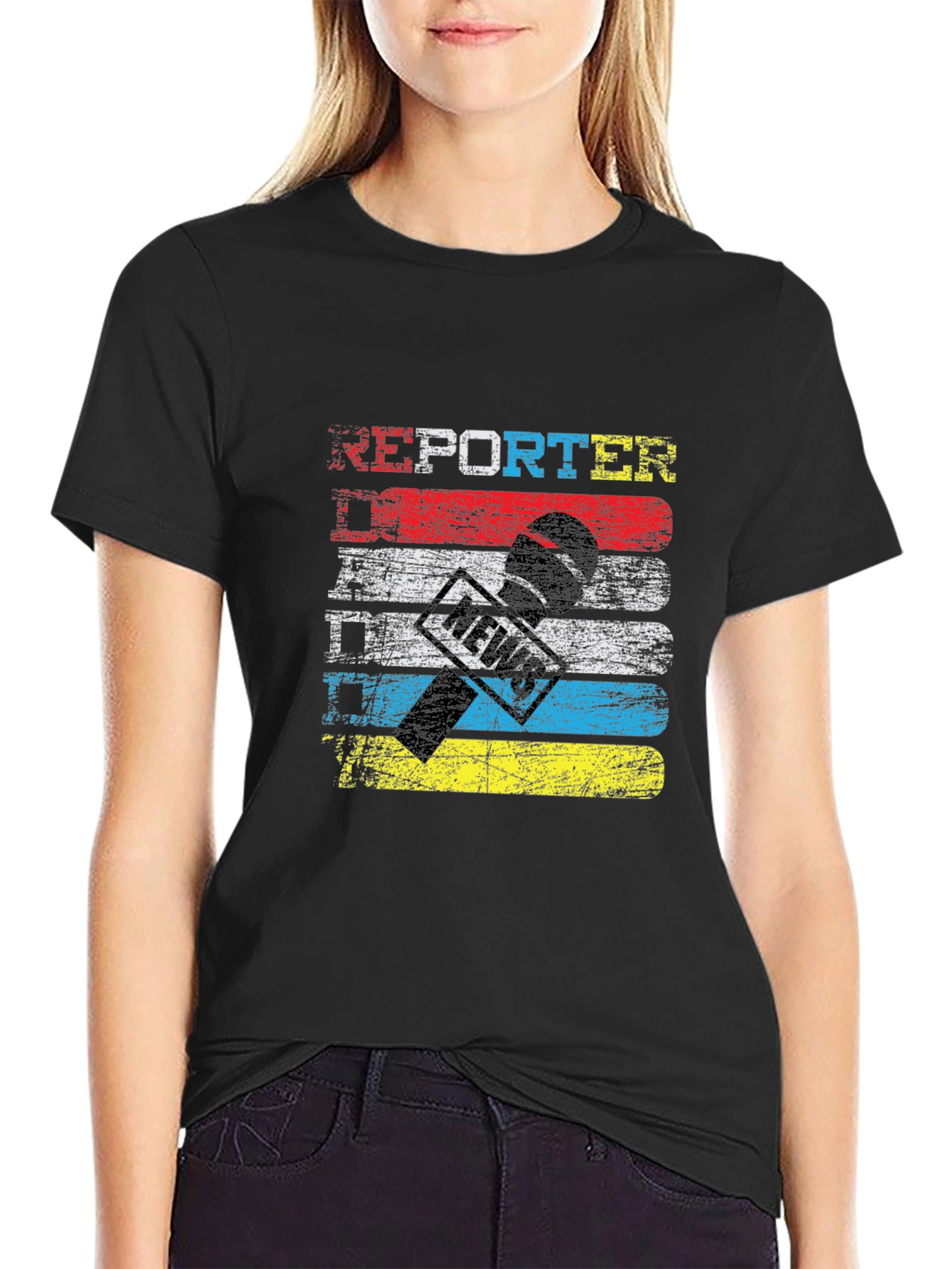 Reporter News Microphone T-Shirt