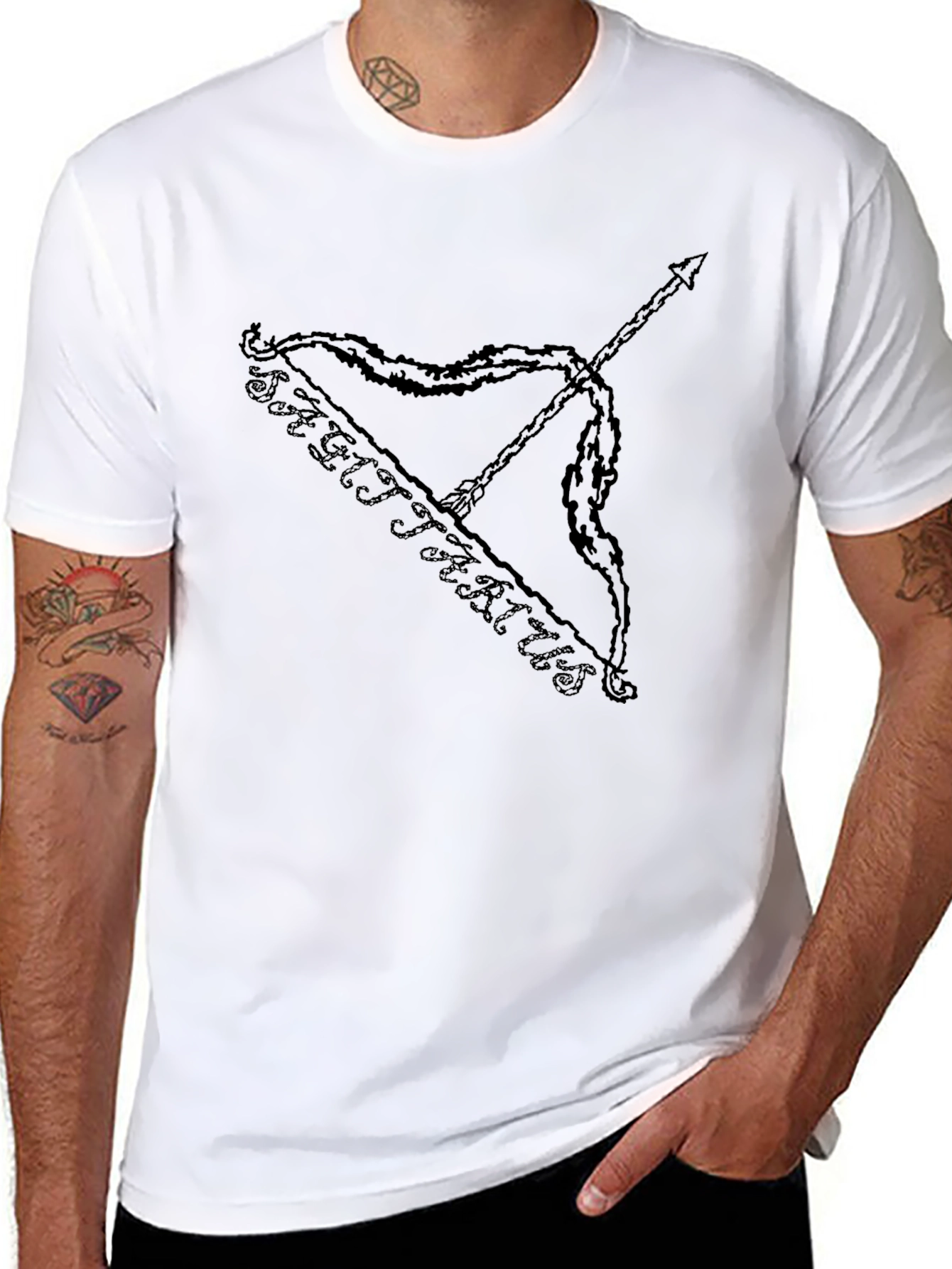 Sagittarius Zodiac Black Graphic Tee