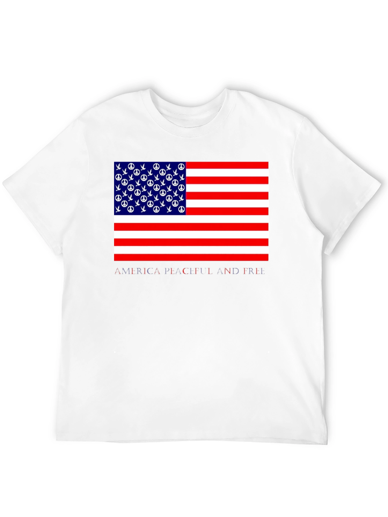 Peace Sign American Flag Graphic T-Shirt