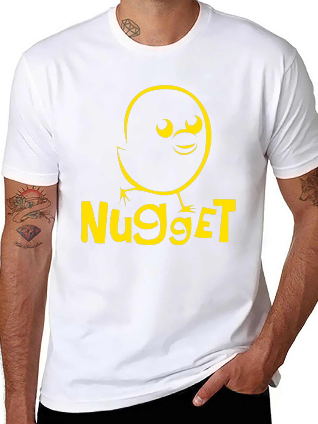 Nugget Chick Graphic Tee - Black Cotton T-Shirt
