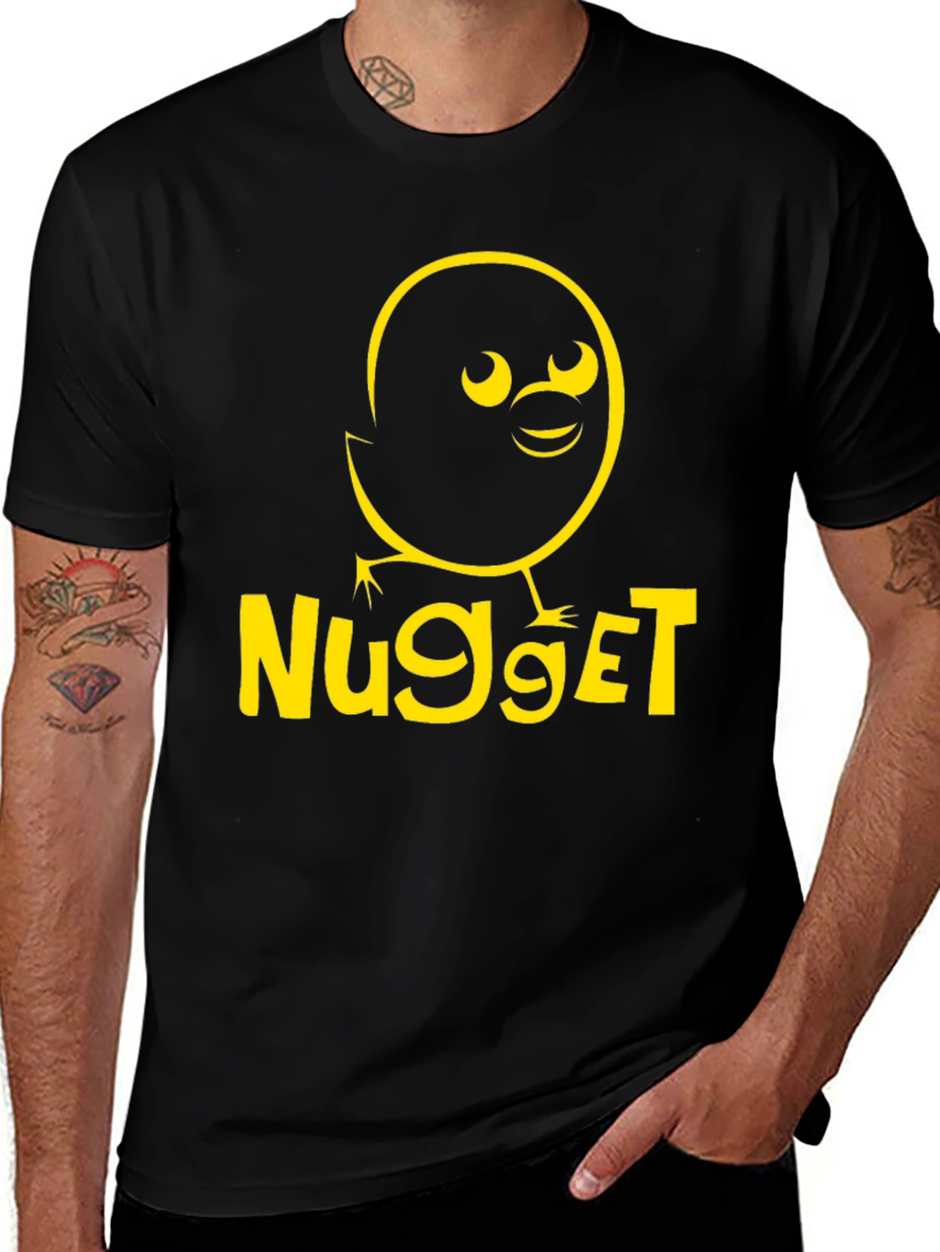 Nugget Chick Graphic Tee - Black Cotton T-Shirt