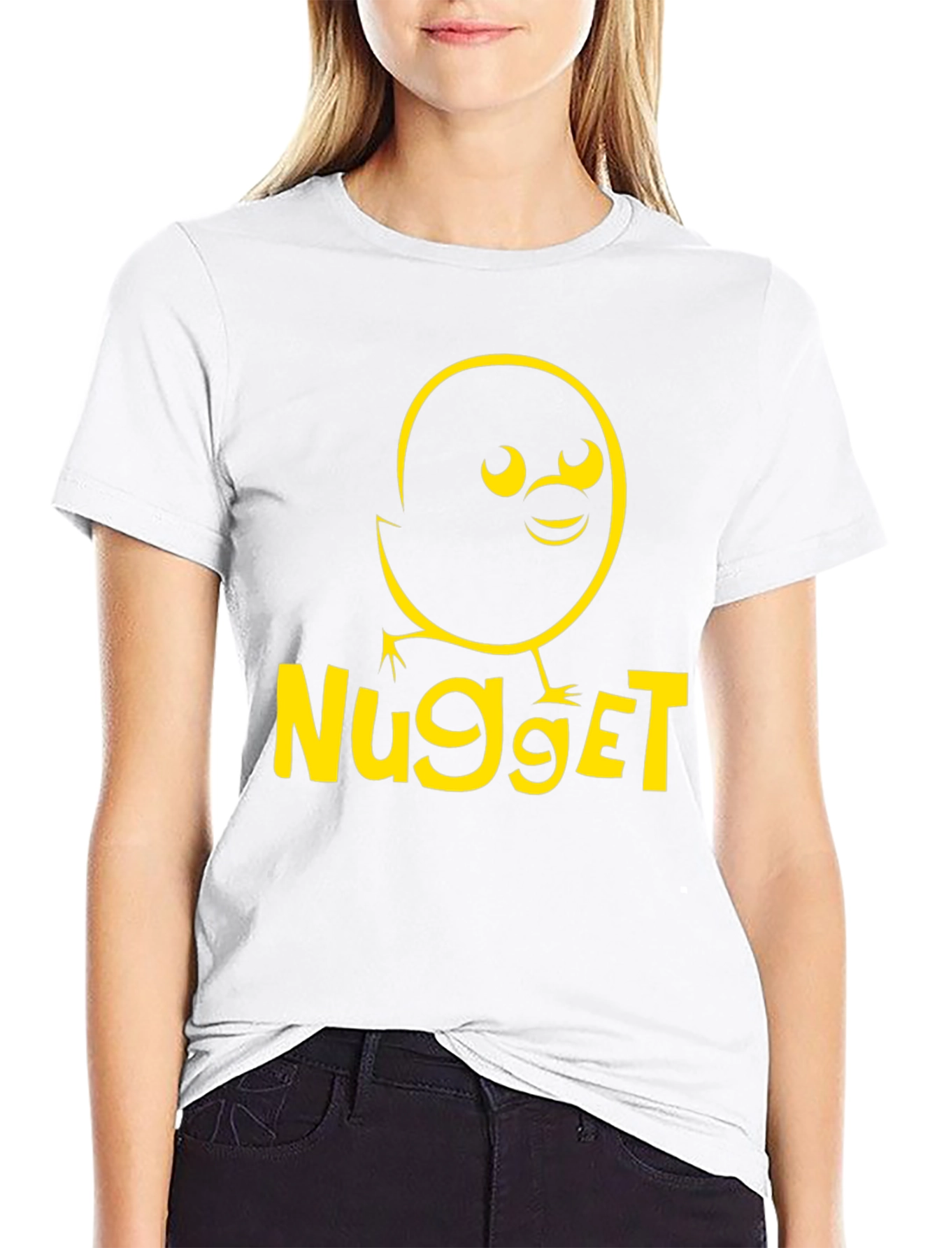 Nugget Chick Graphic Tee - Black Cotton T-Shirt