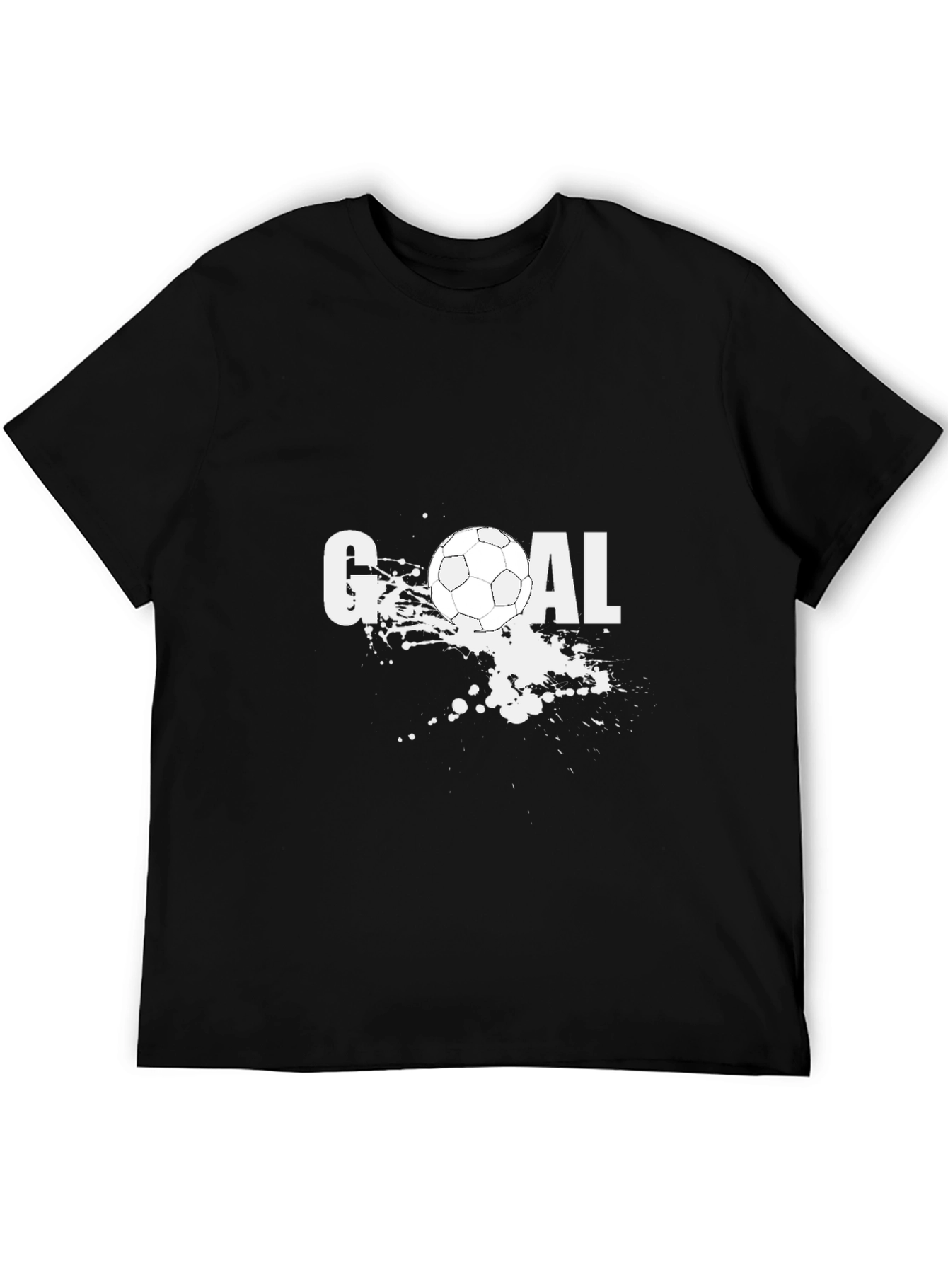 Goal! Soccer Ball Graphic Tee - Black Cotton T-Shirt