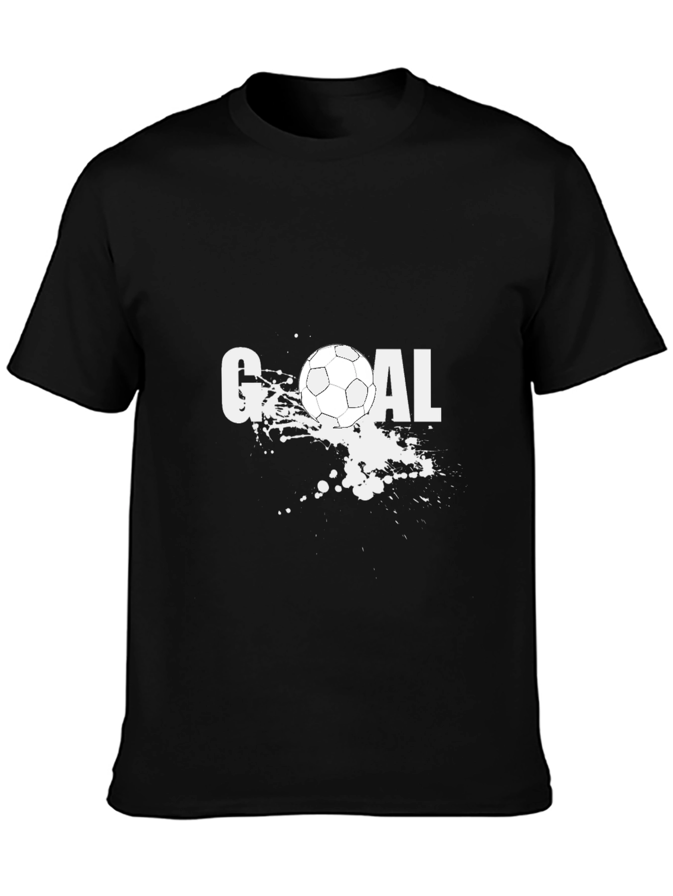 Goal! Soccer Ball Graphic Tee - Black Cotton T-Shirt