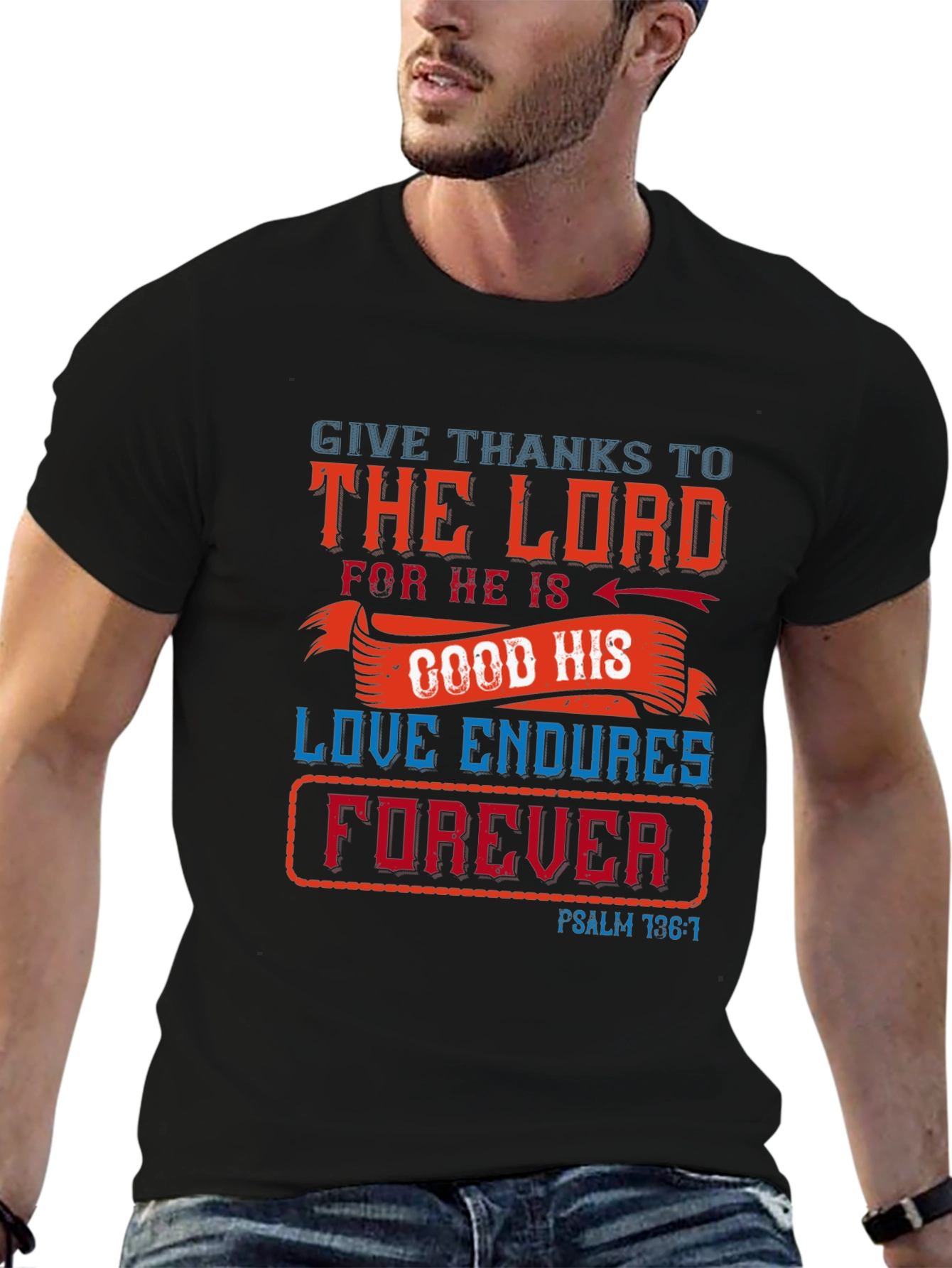 Faith-Inspired Graphic Tee: Give Thanks to the Lord