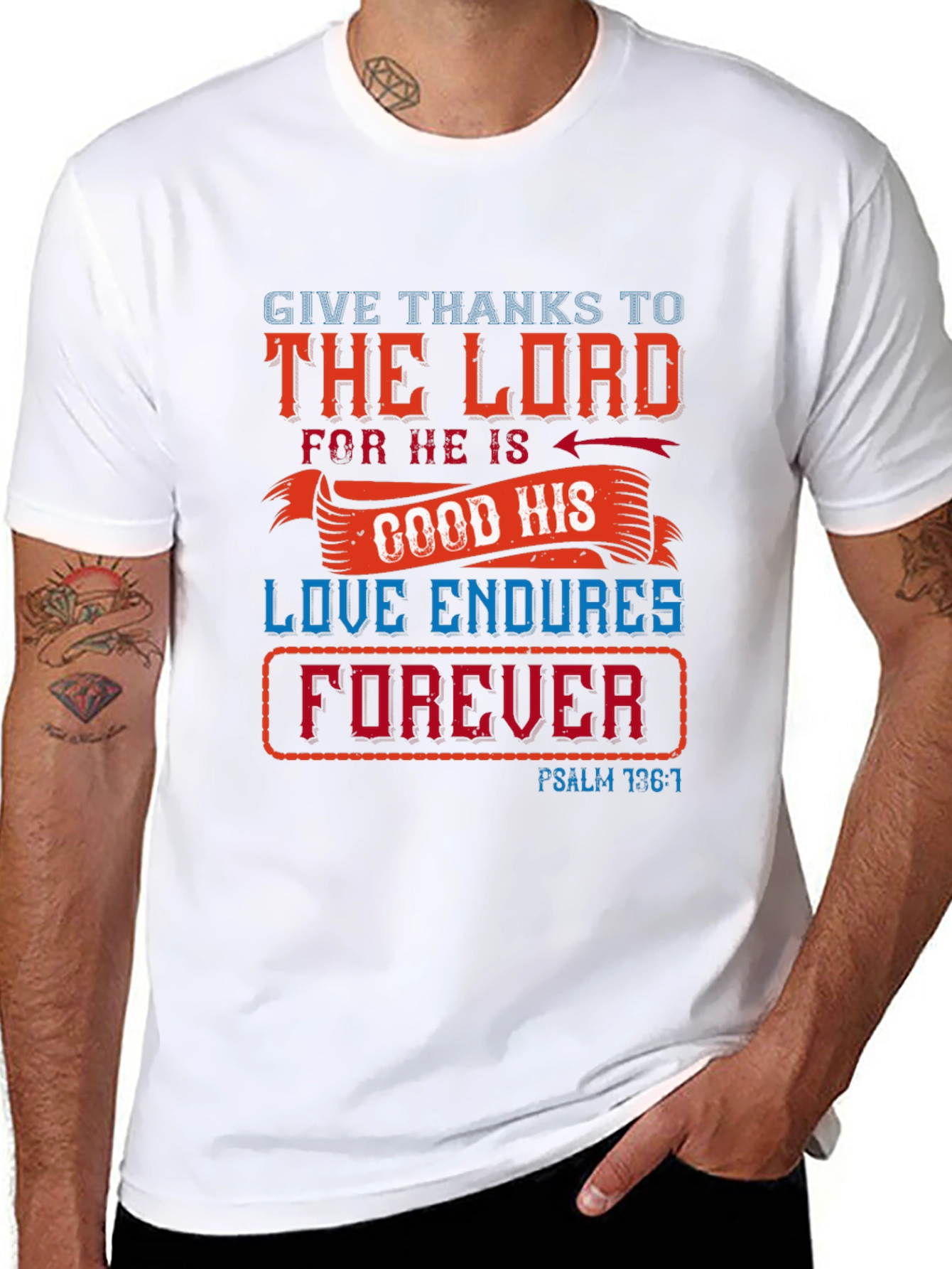 Faith-Inspired Graphic Tee: Give Thanks to the Lord