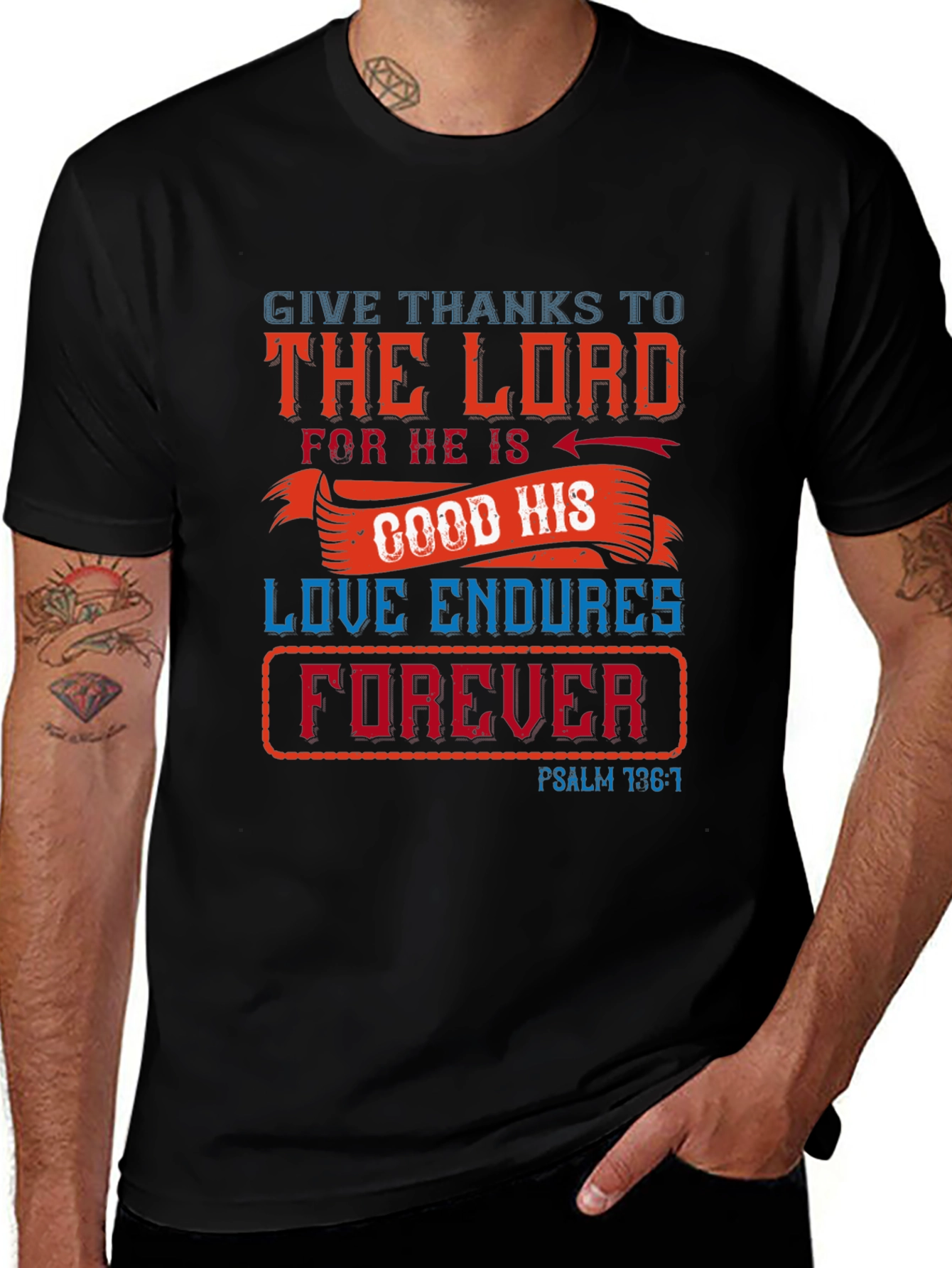 Faith-Inspired Graphic Tee: Give Thanks to the Lord