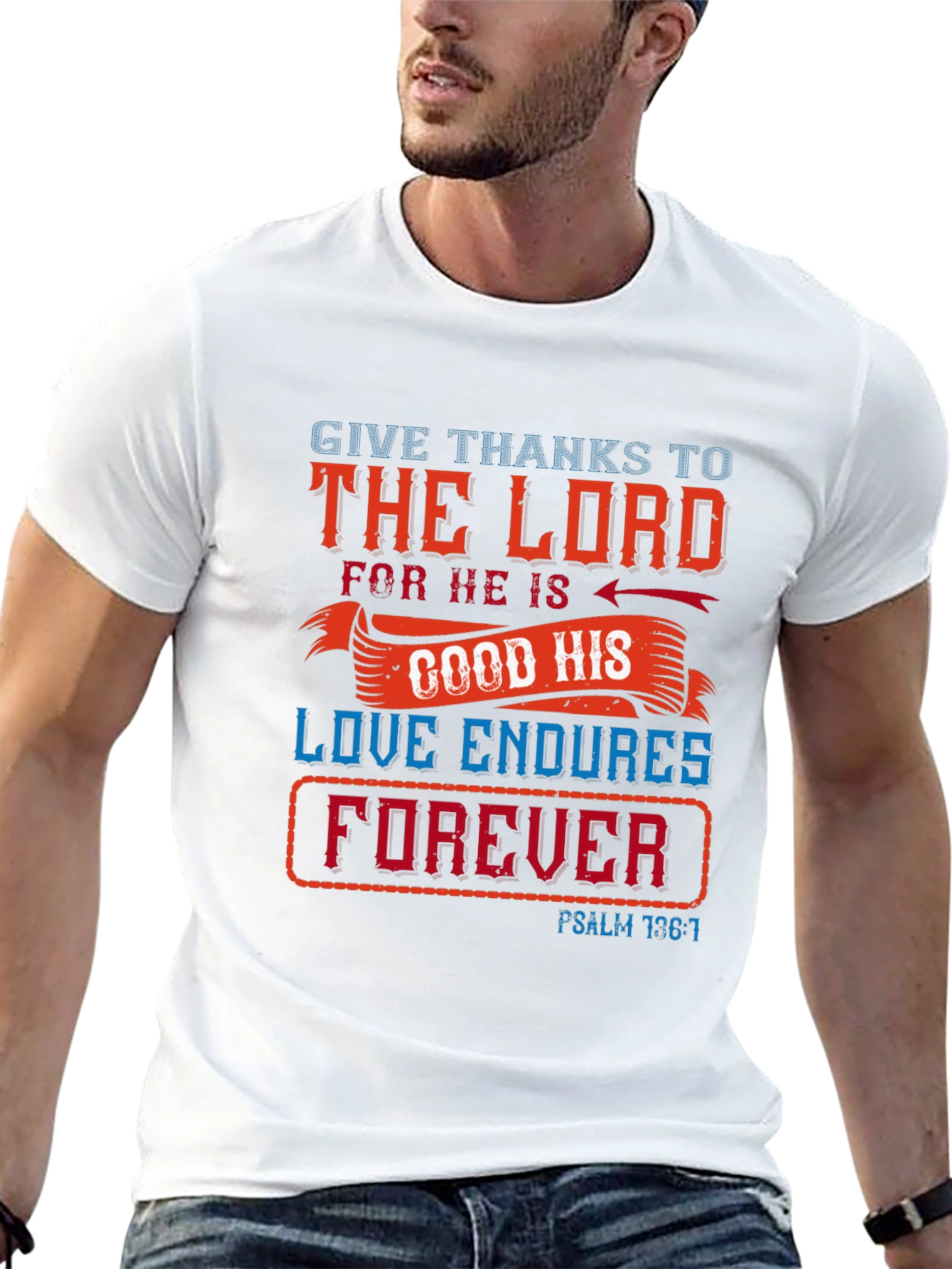 Faith-Inspired Graphic Tee: Give Thanks to the Lord