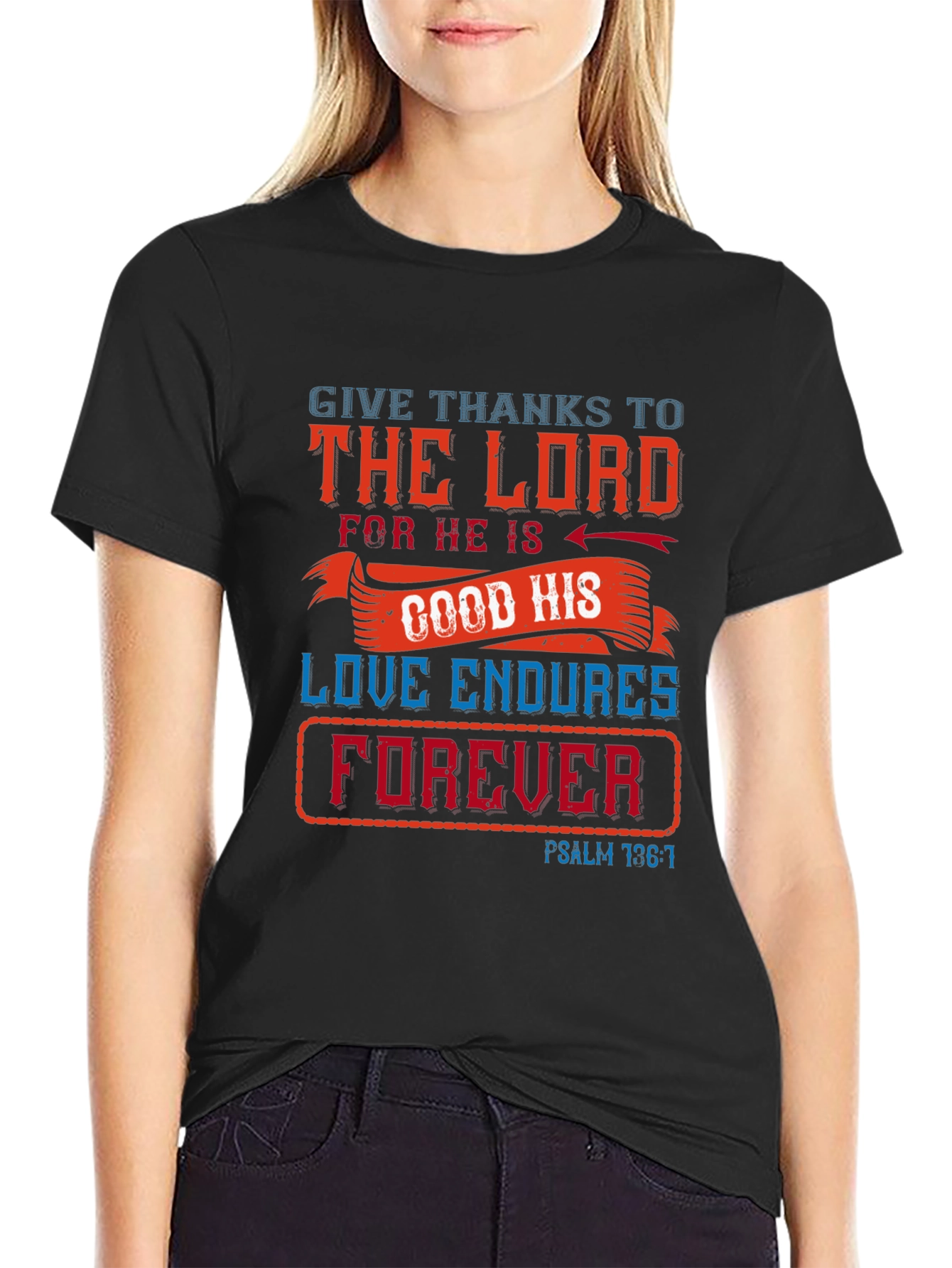 Faith-Inspired Graphic Tee: Give Thanks to the Lord