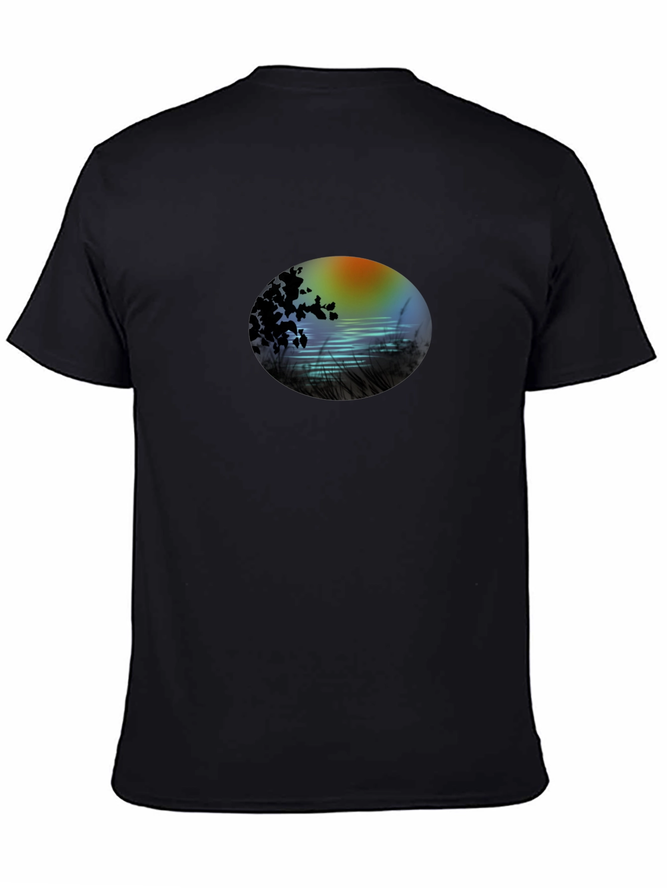 Sunset Lake Graphic Tee - Stylish Black T-Shirt
