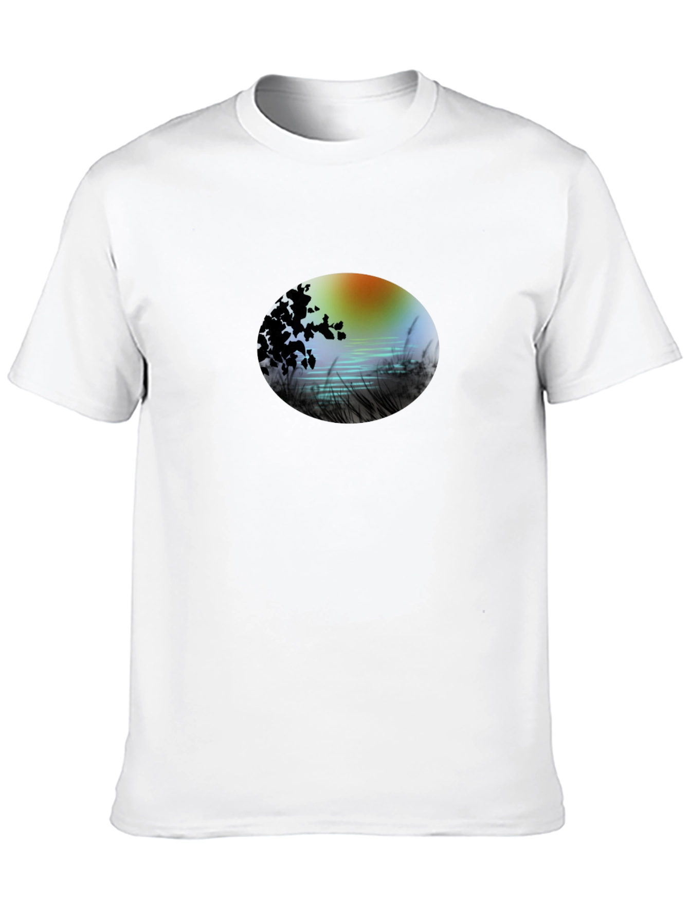 Sunset Lake Graphic Tee - Stylish Black T-Shirt