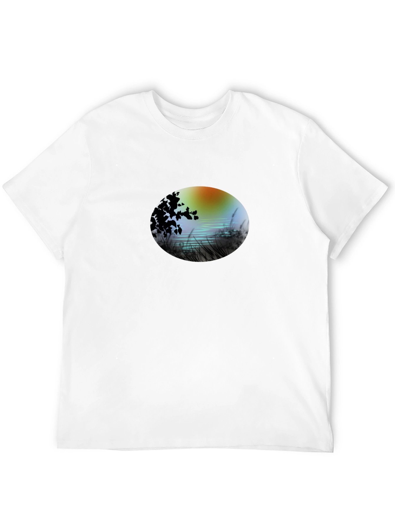 Sunset Lake Graphic Tee - Stylish Black T-Shirt