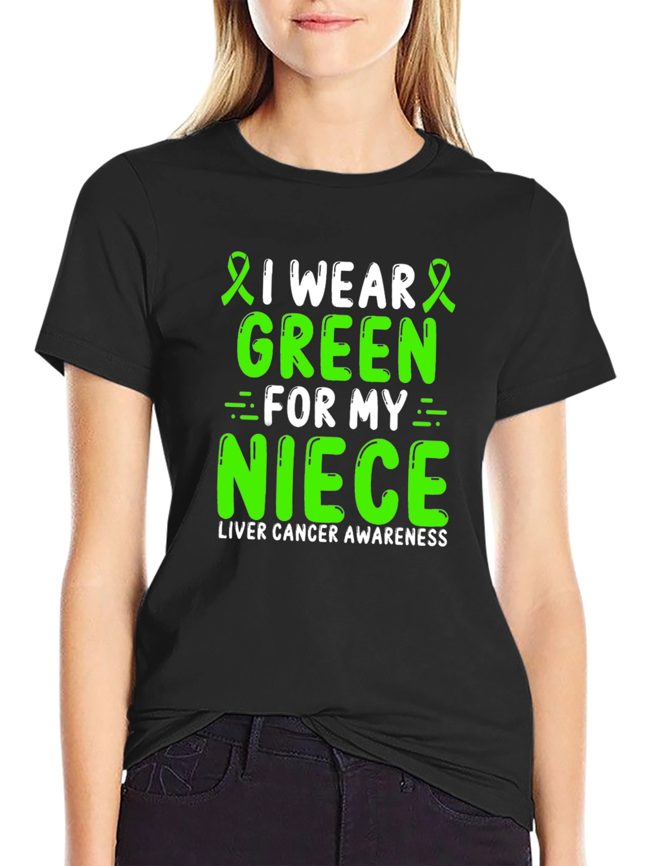 Green Ribbon Liver Cancer Awareness T-Shirt