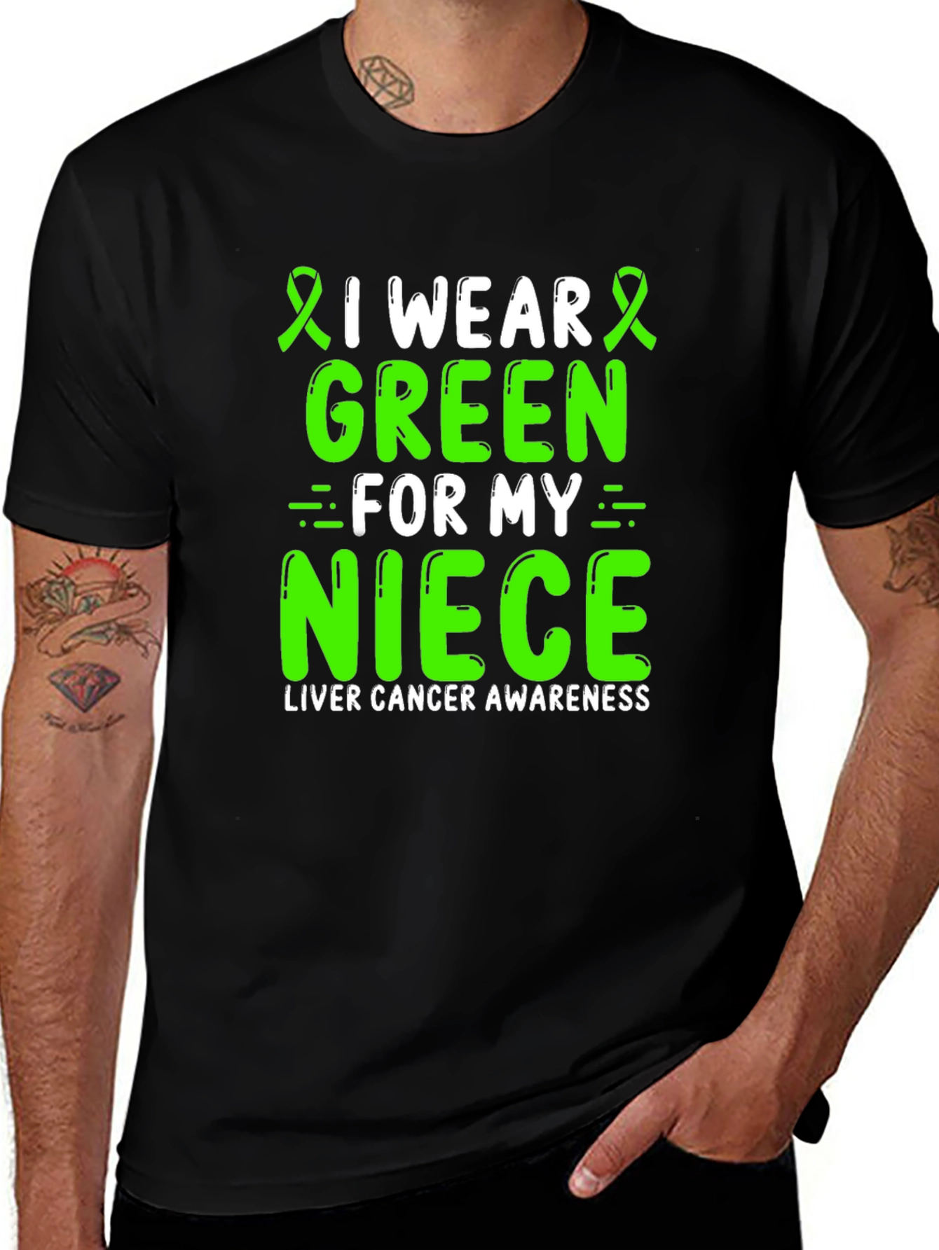 Green Ribbon Liver Cancer Awareness T-Shirt