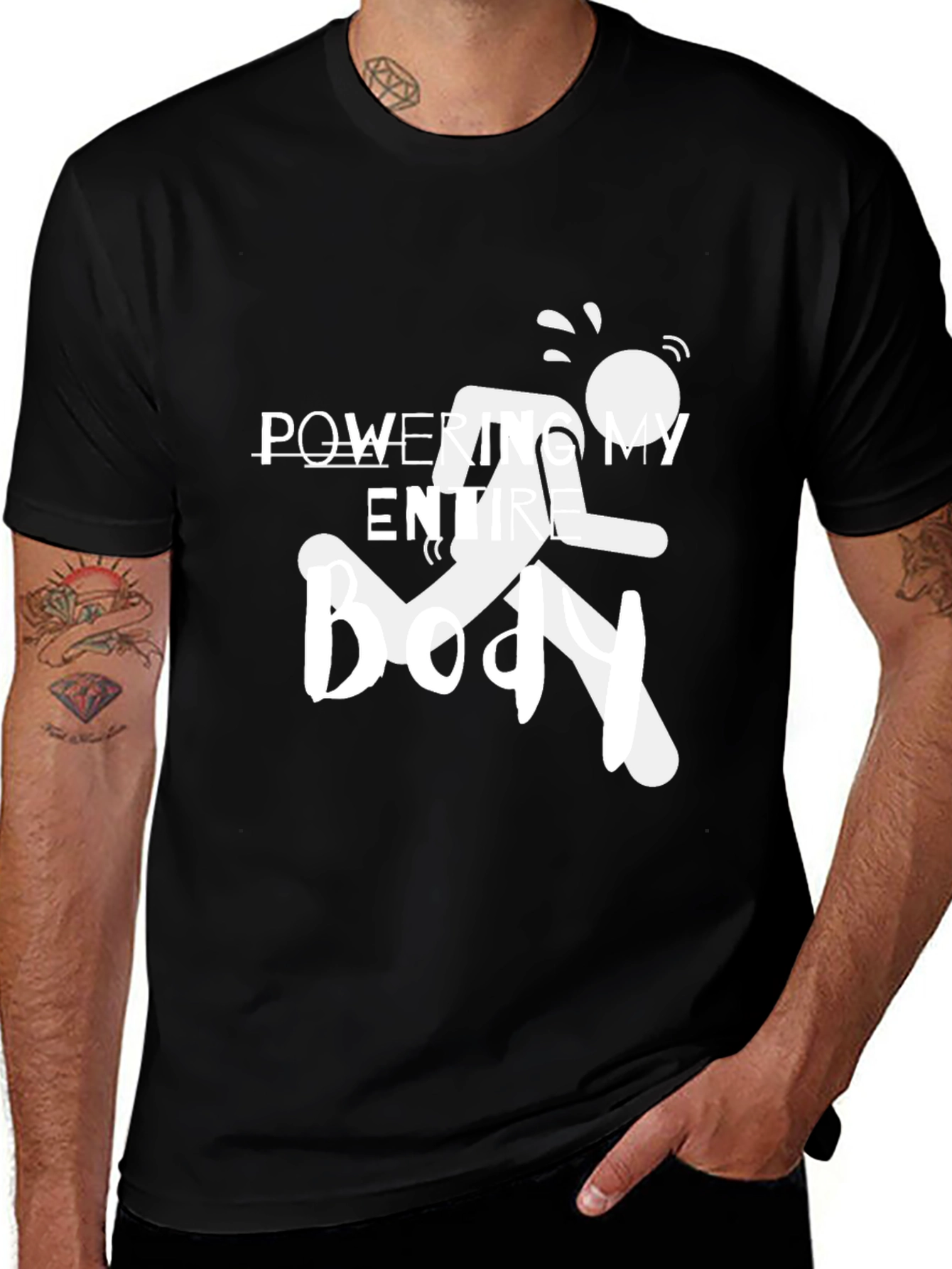 Powering My Entire Body T-Shirt - Black