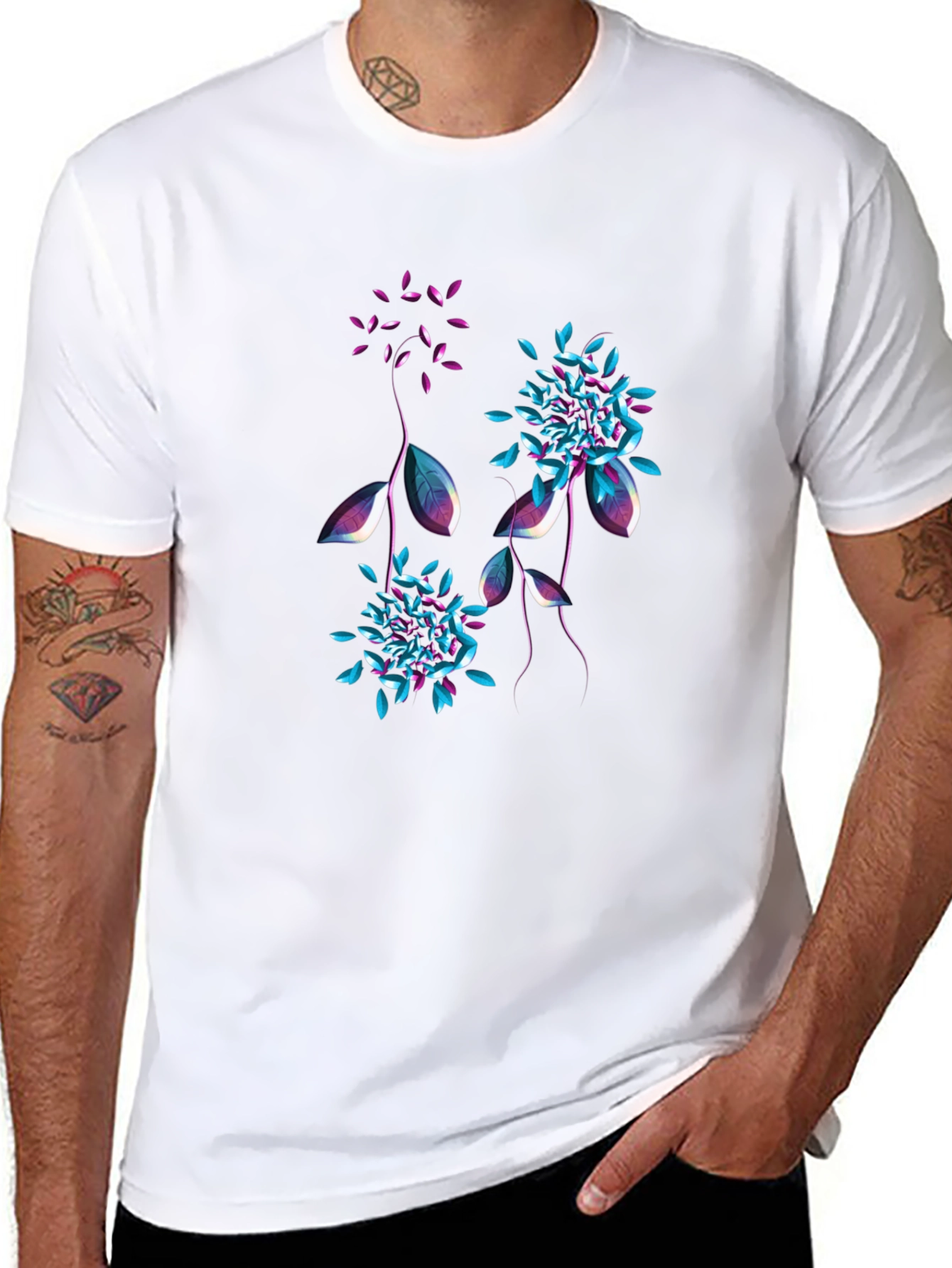 Floral Graphic T-Shirt - Stylish Mens Tee