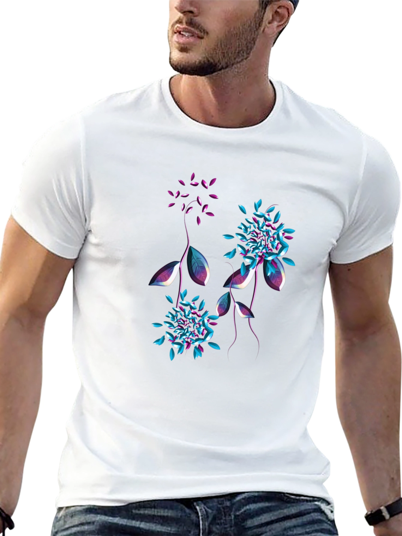 Floral Graphic T-Shirt - Stylish Mens Tee