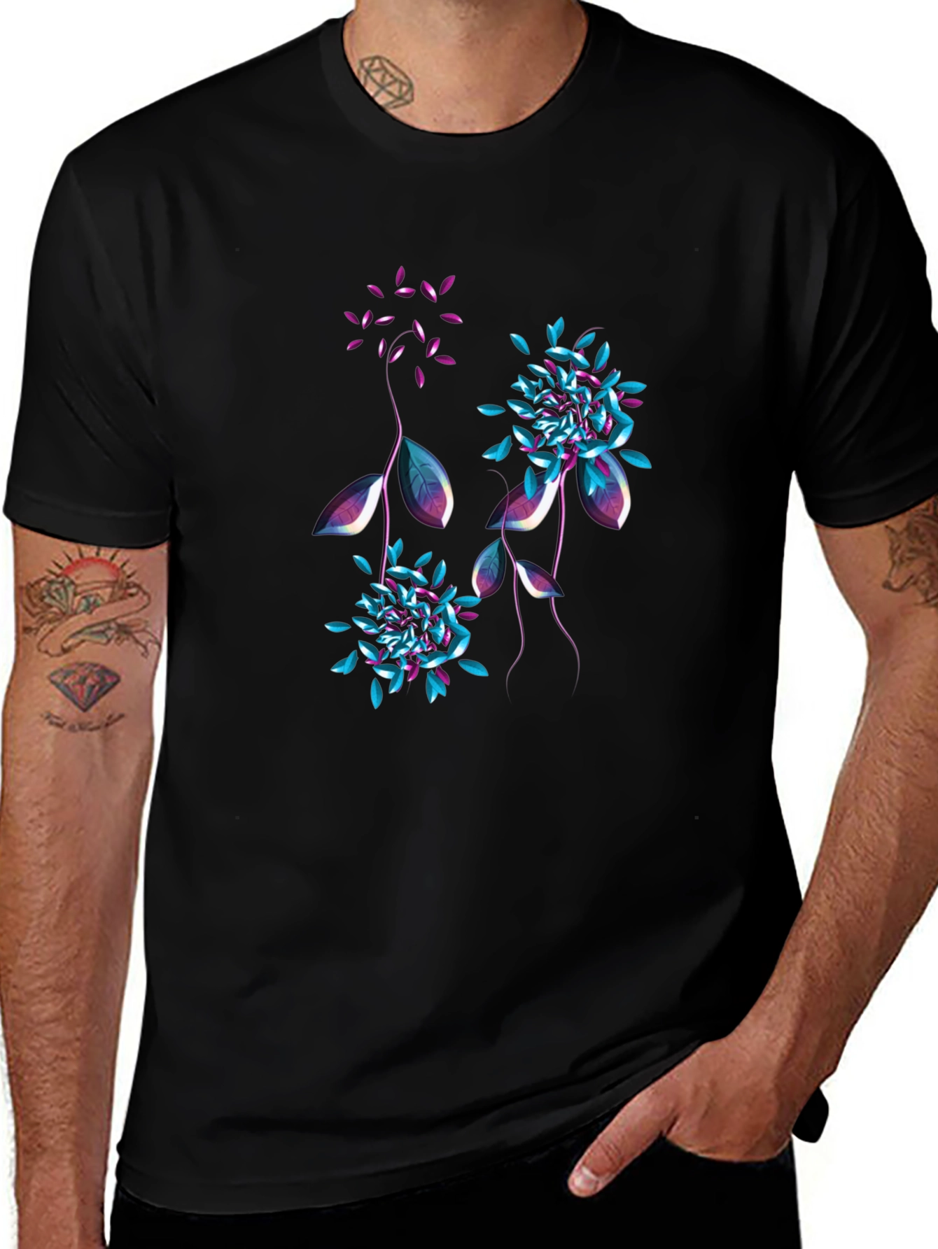 Floral Graphic T-Shirt - Stylish Mens Tee