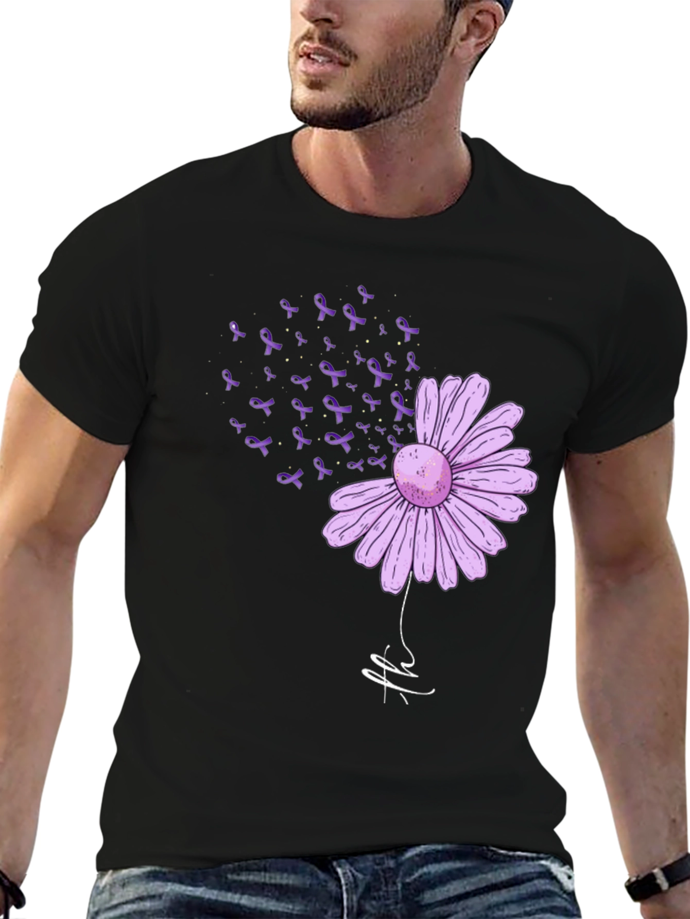 Purple Ribbon Daisy T-Shirt - Awareness & Support
