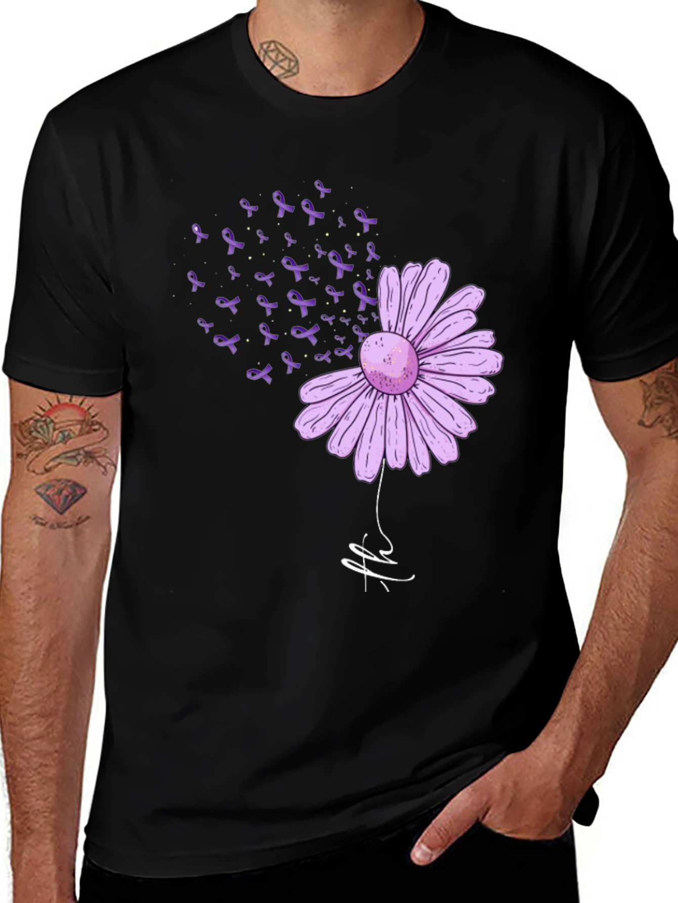 Purple Ribbon Daisy T-Shirt - Awareness & Support