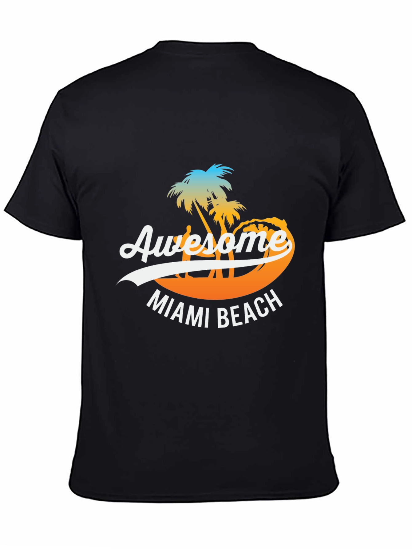Awesome Miami Beach Black T-Shirt