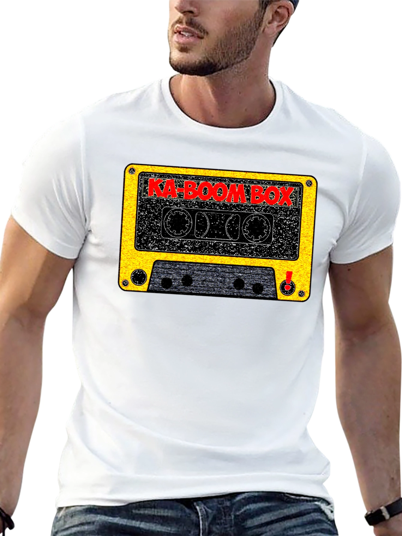 Ka-Boom Box Retro Cassette Tape Graphic T-Shirt