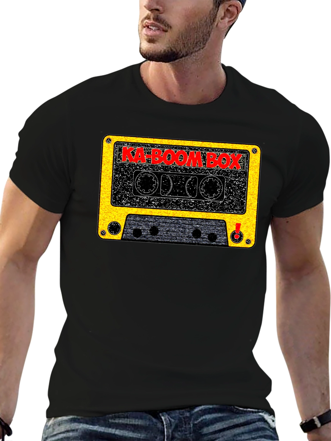 Ka-Boom Box Retro Cassette Tape Graphic T-Shirt