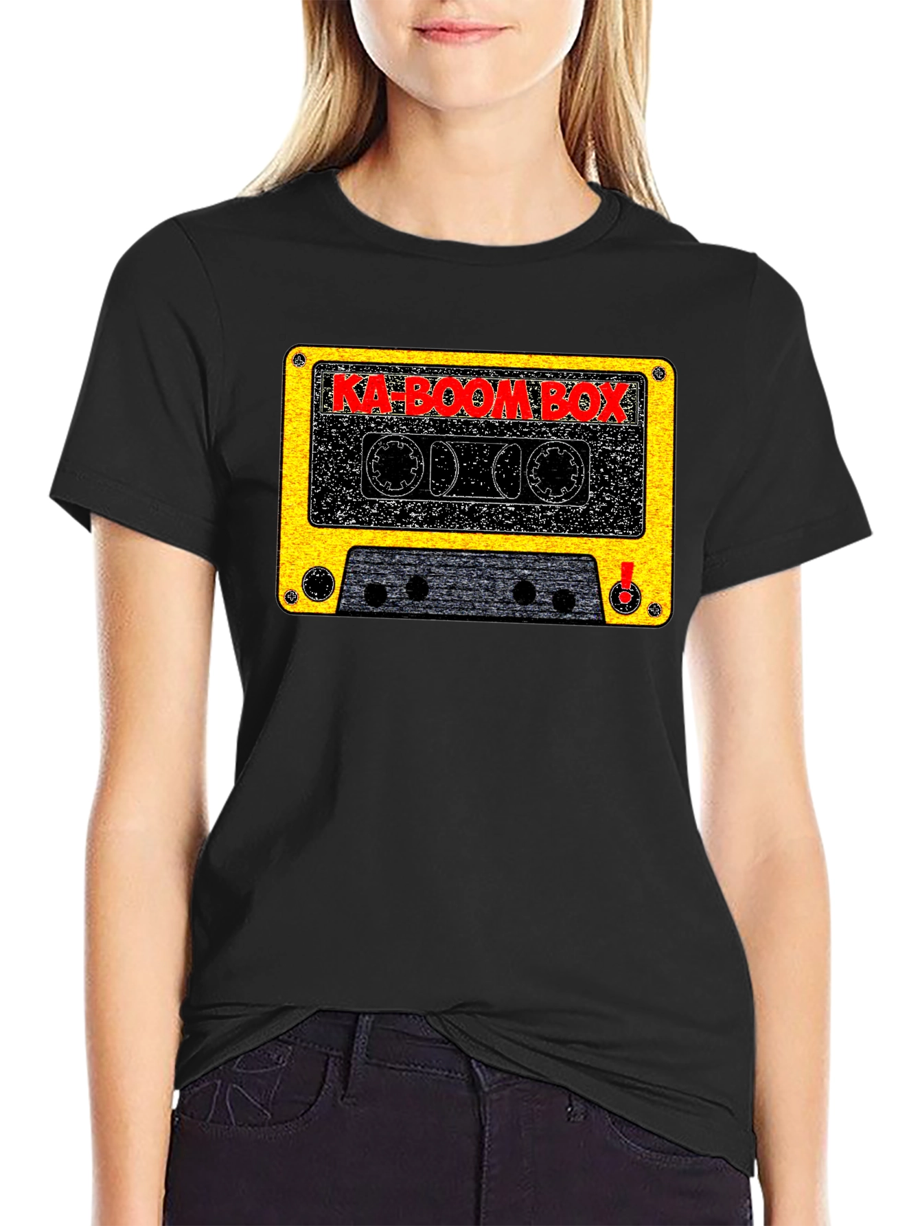 Ka-Boom Box Retro Cassette Tape Graphic T-Shirt