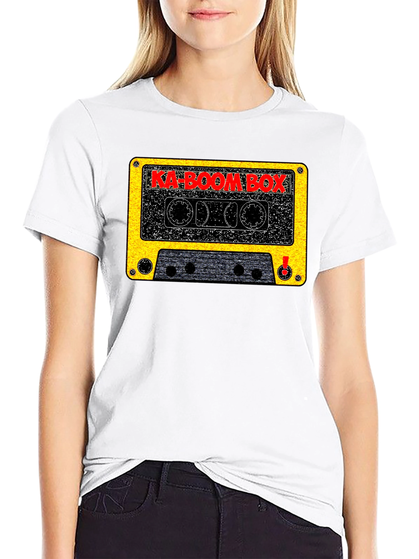 Ka-Boom Box Retro Cassette Tape Graphic T-Shirt