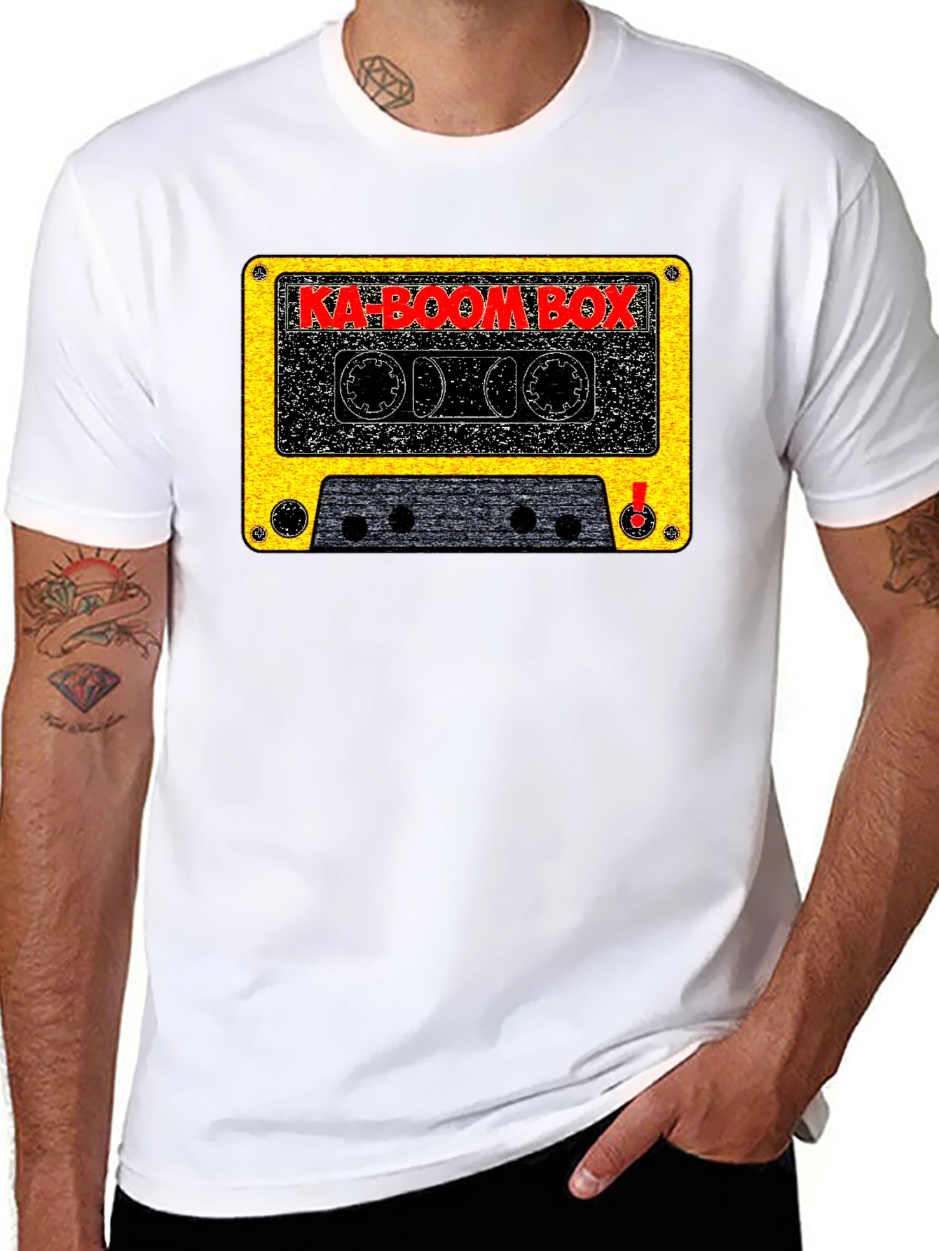 Ka-Boom Box Retro Cassette Tape Graphic T-Shirt