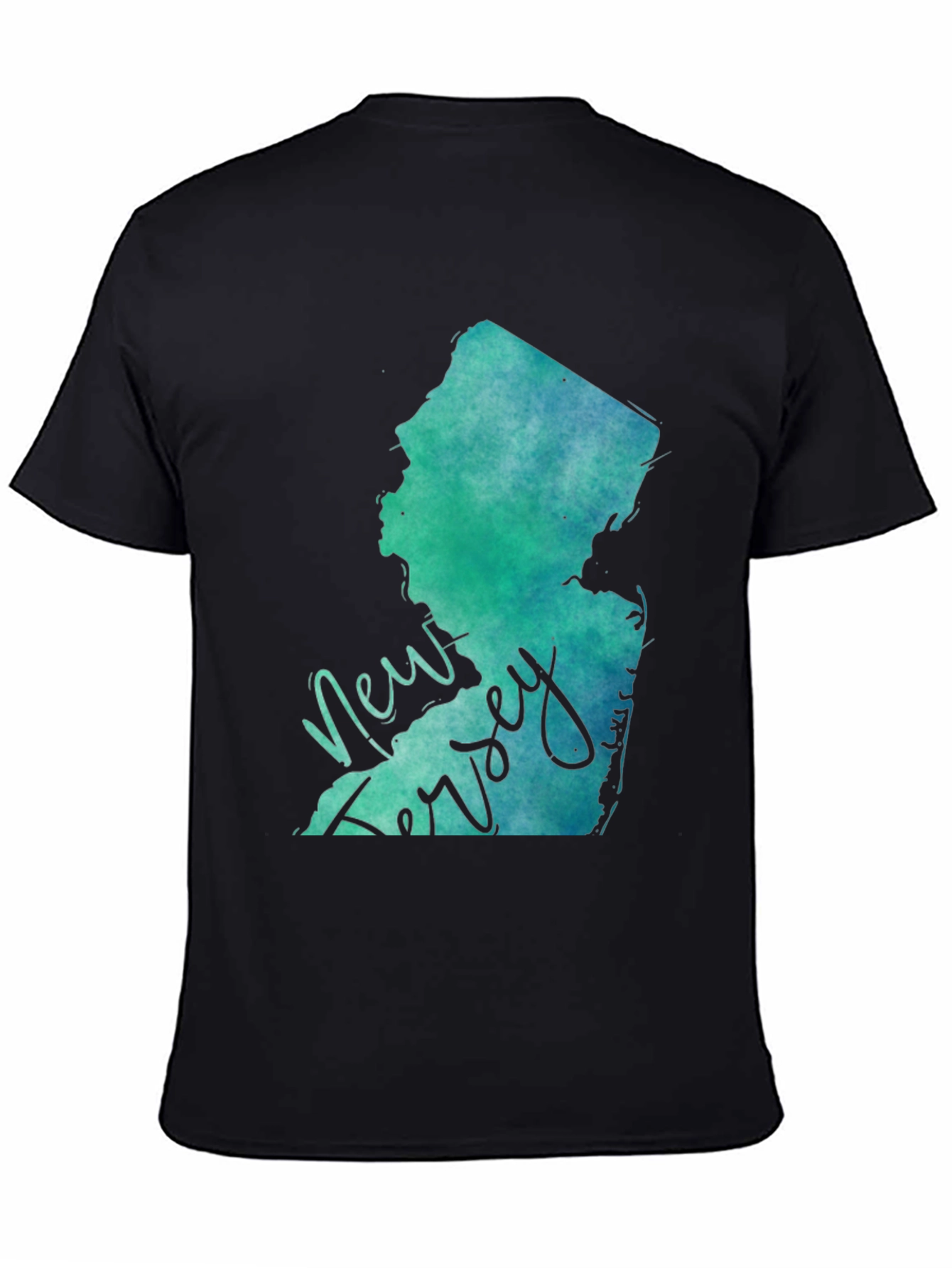 New Jersey State Map Graphic Tee - Black