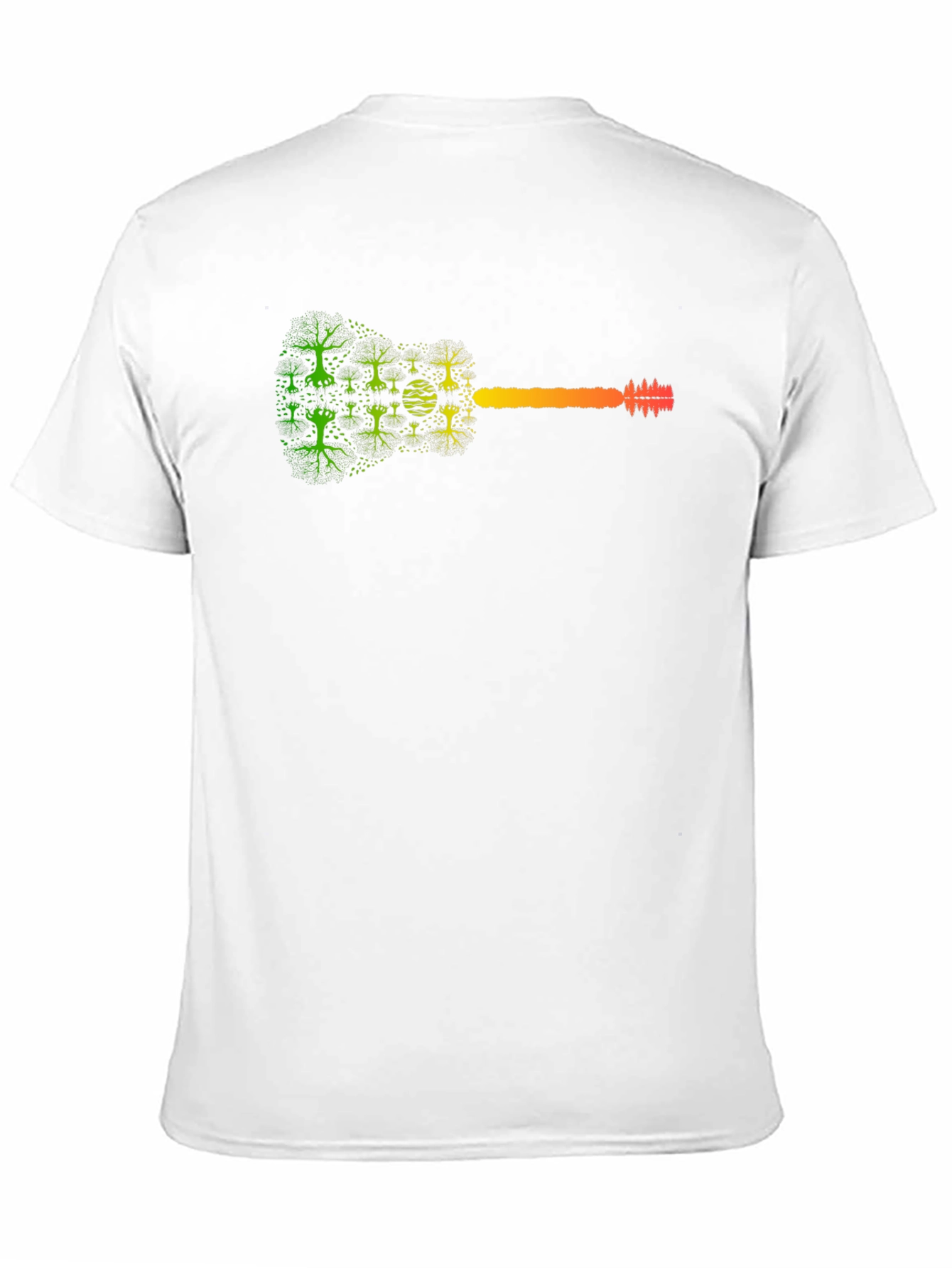 Nature Guitar Graphic Tee - Black Cotton T-Shirt