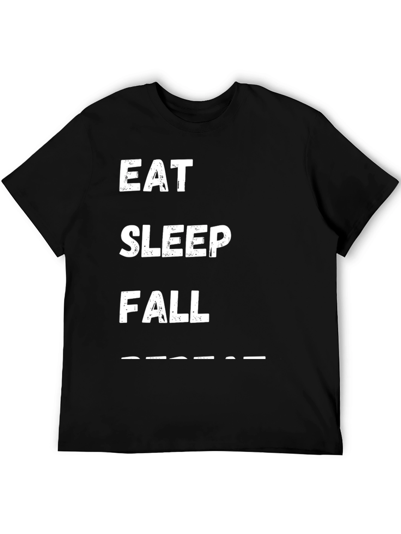 Eat Sleep Fall Repeat Black T-Shirt