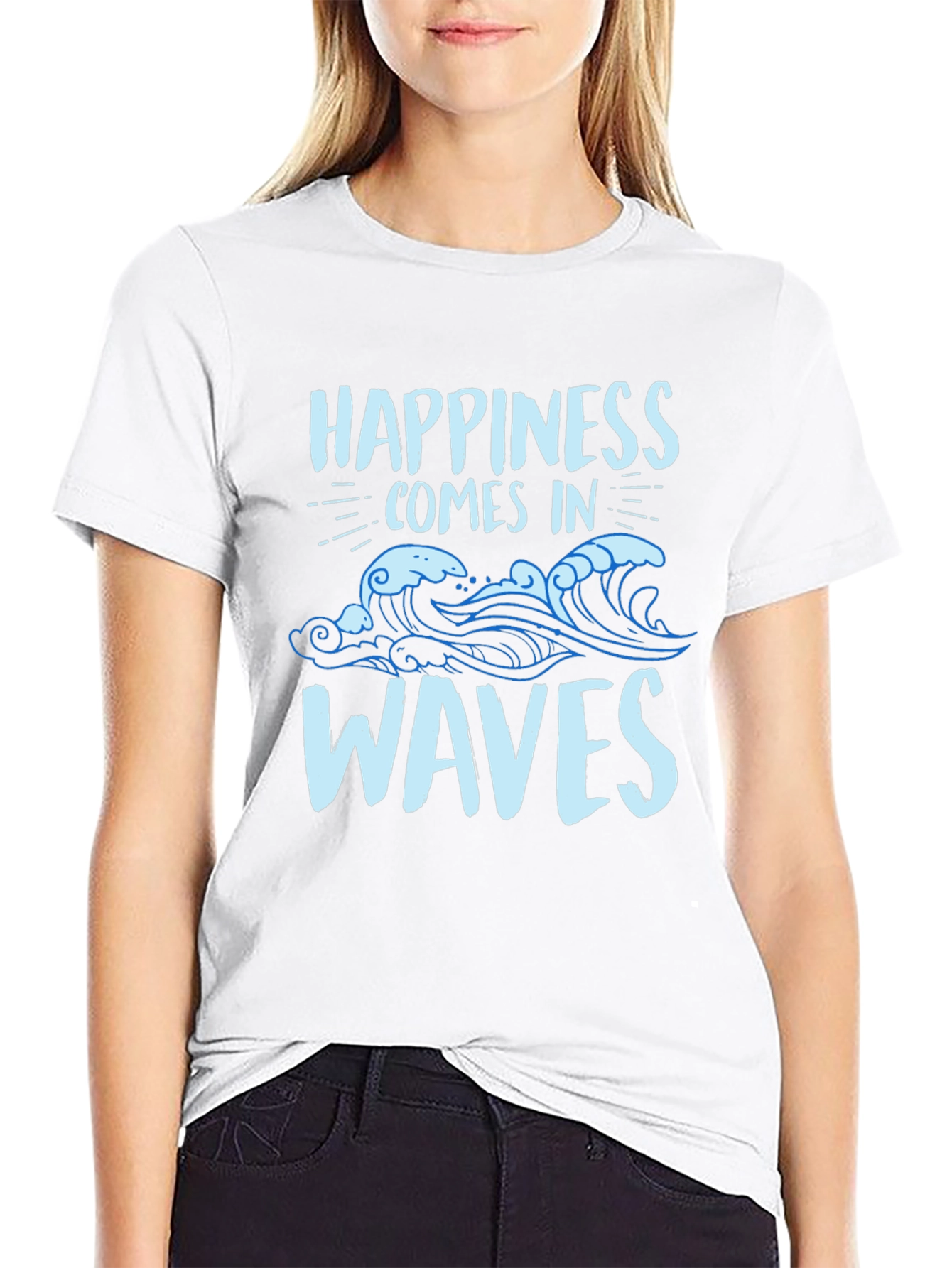 Happiness Comes in Waves Graphic T-Shirt